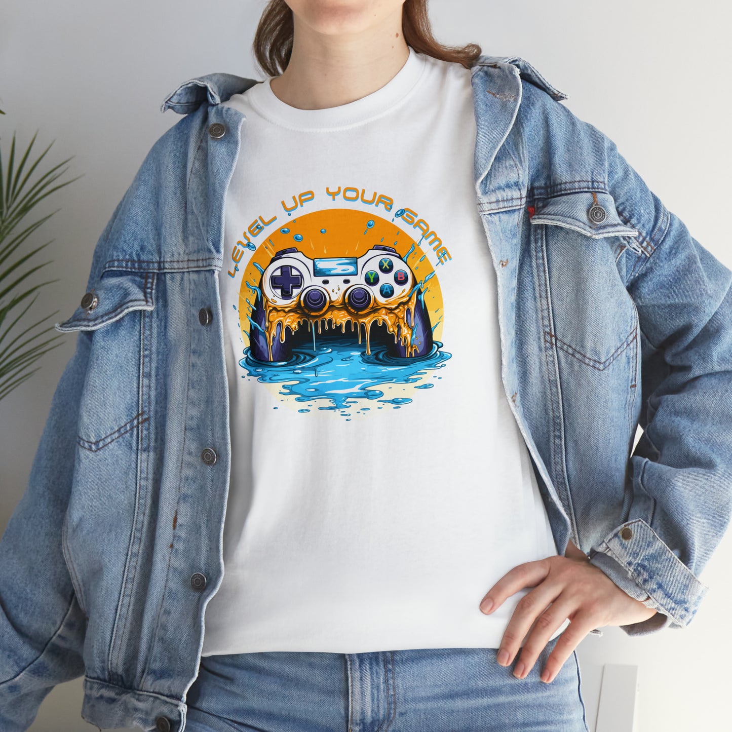 Level Up Your Game, Game Controller Unisex Heavy Cotton Tee
