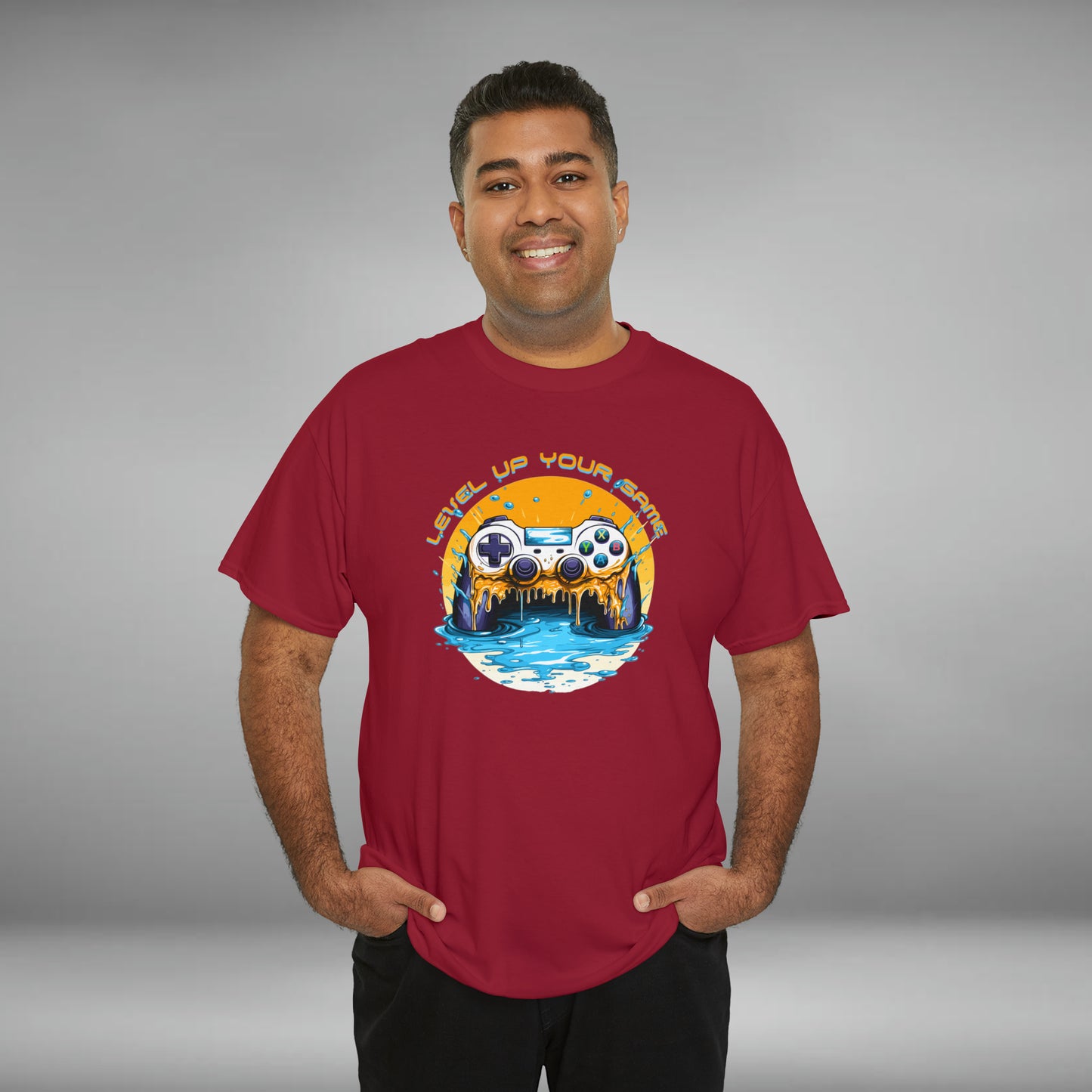 Level Up Your Game, Game Controller Unisex Heavy Cotton Tee
