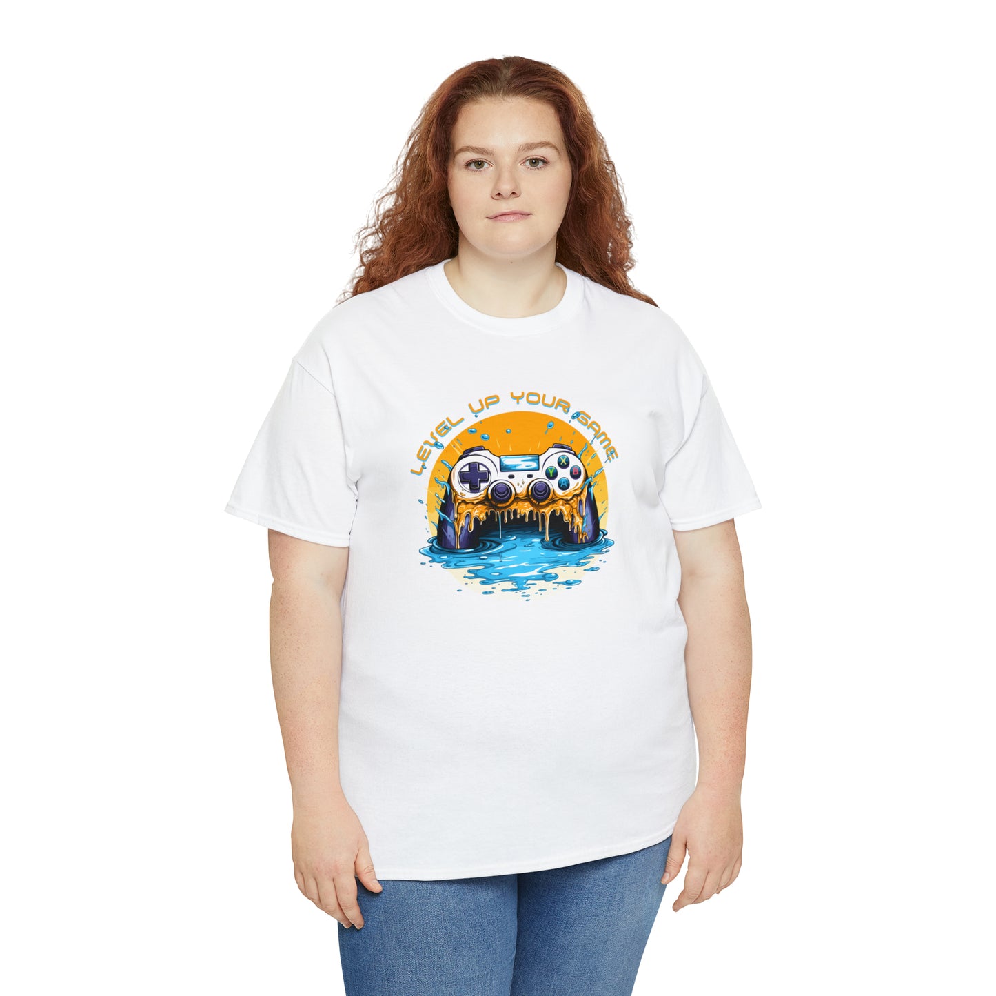 Level Up Your Game, Game Controller Unisex Heavy Cotton Tee