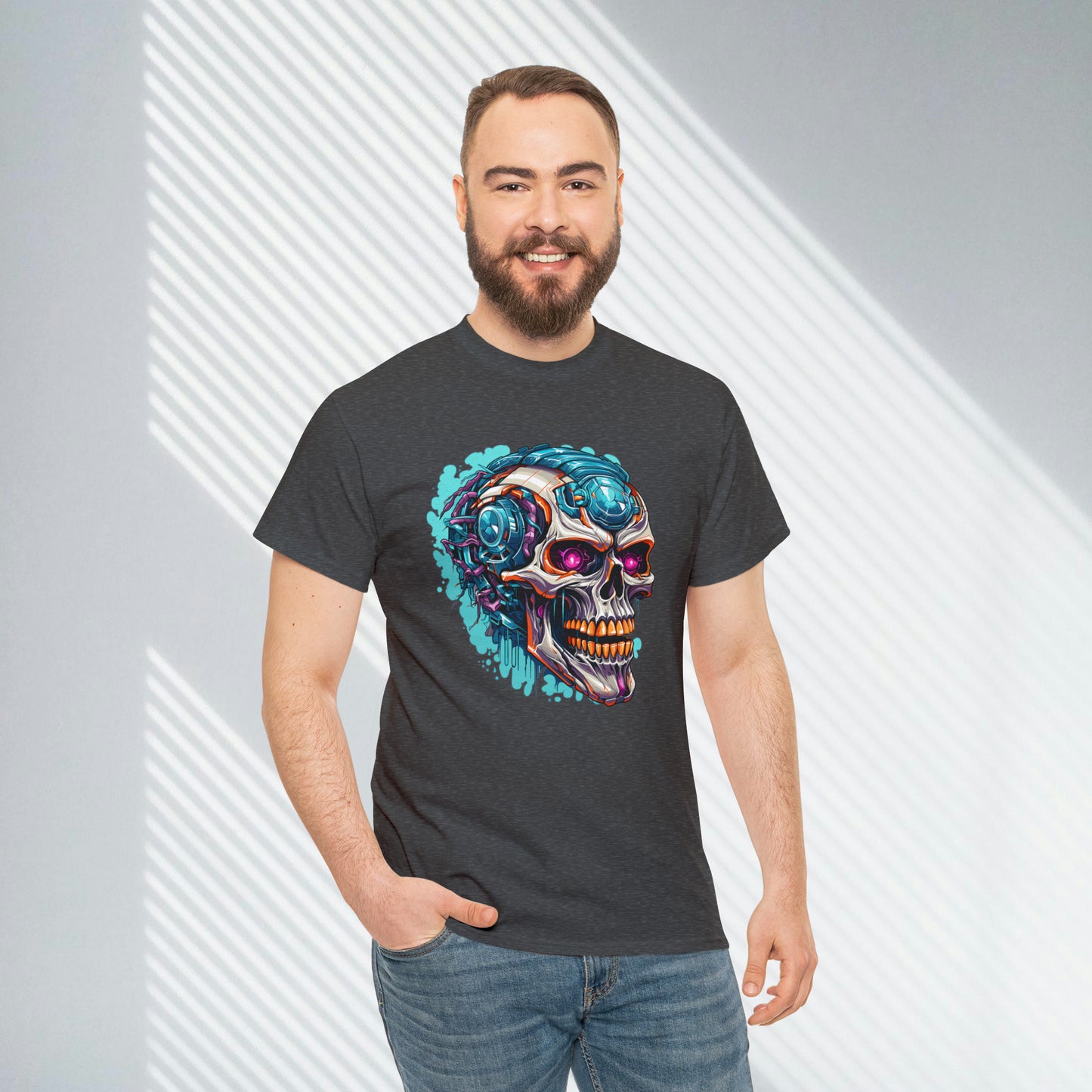 biomechanical Skull Unisex Heavy Cotton Tee