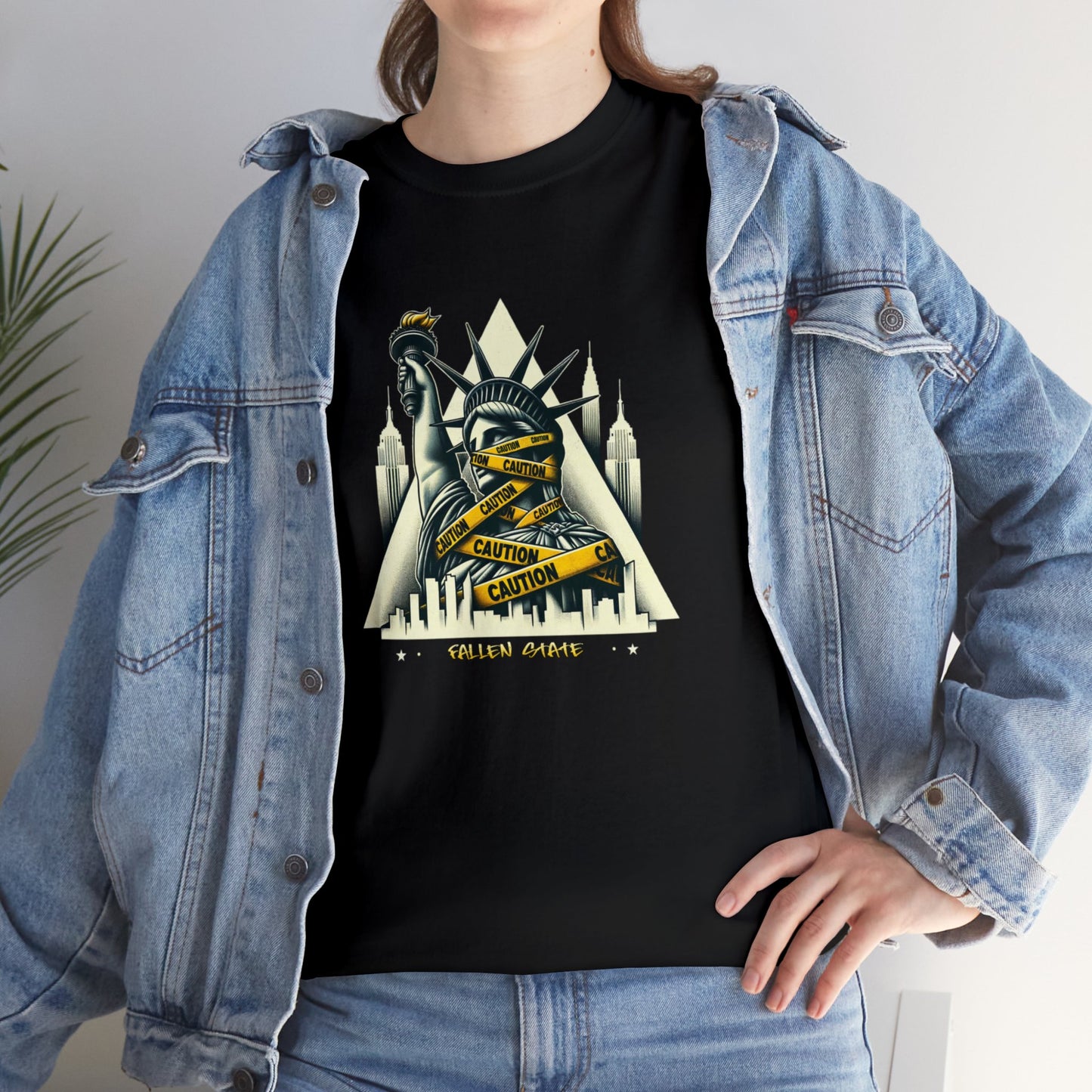Fallen State, NYC, Statue of Liberty, Heavy Cotton Tee