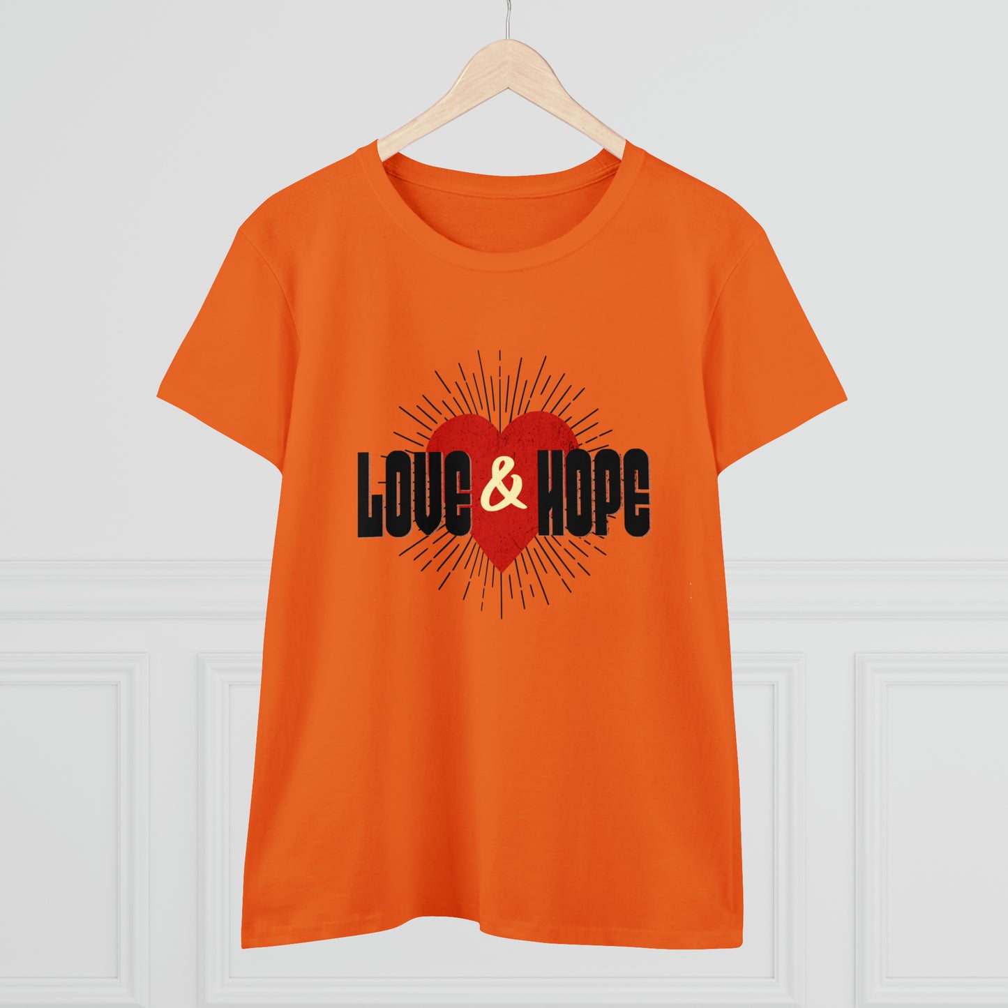 Love & Hope, Heart, Women's Midweight Cotton Tee