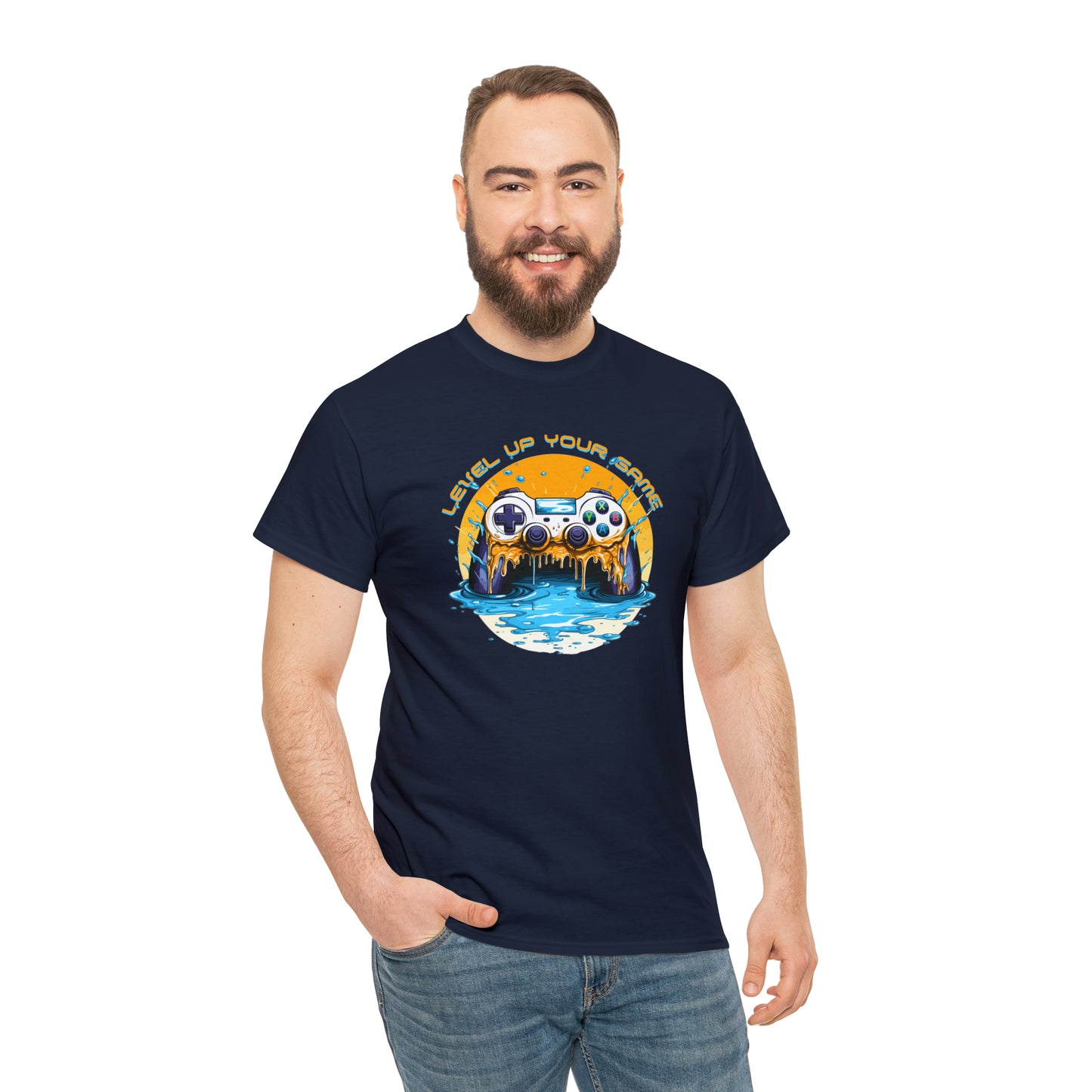 Level Up Your Game, Game Controller Unisex Heavy Cotton Tee