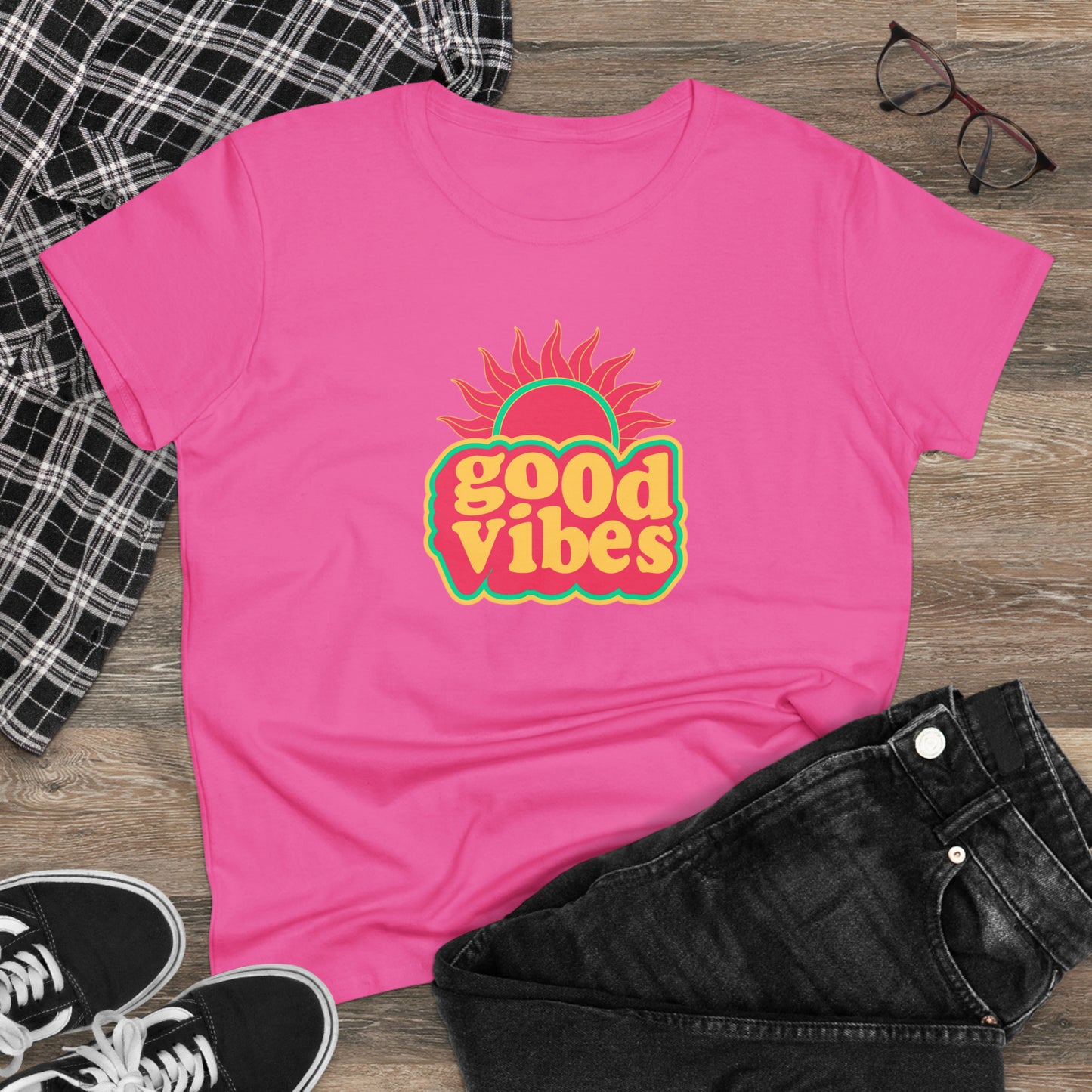 Good Vibes Women's Midweight Cotton Tee