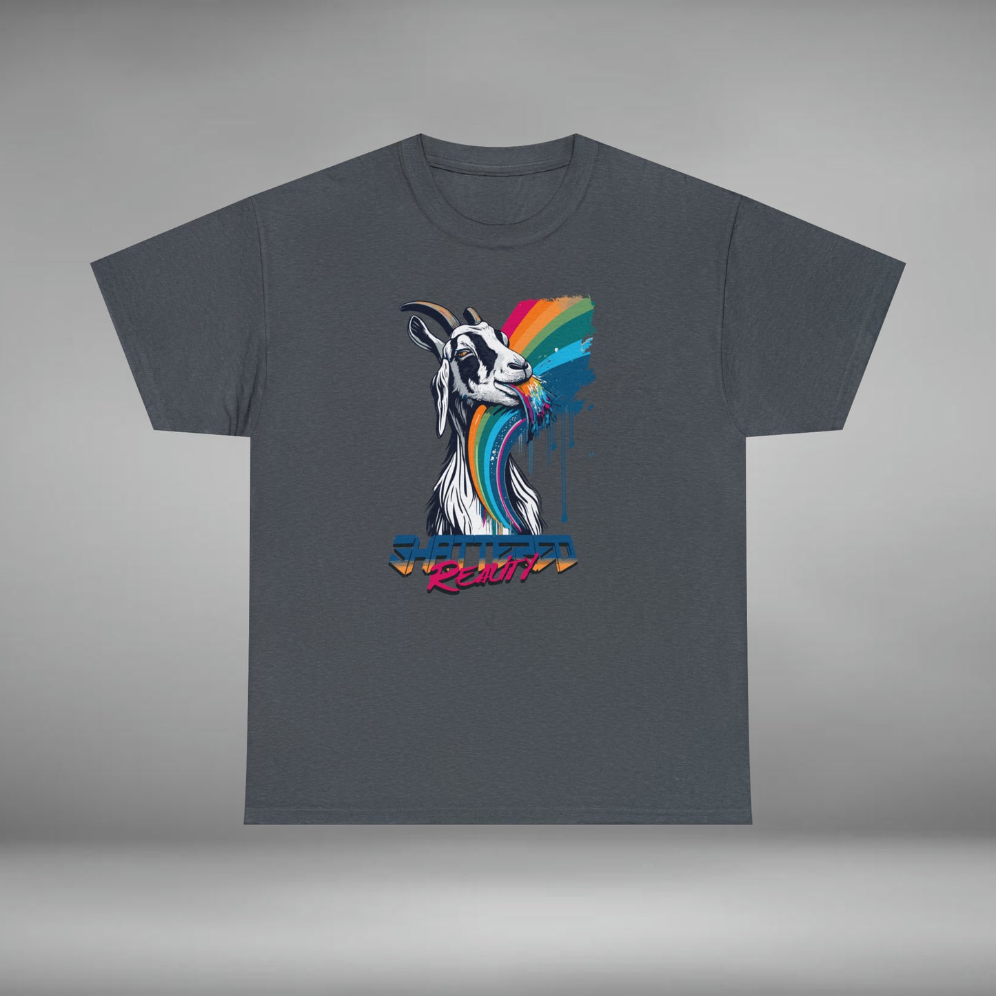 Shattered Reality, Rainbow Goat, Unisex Heavy Cotton Tee