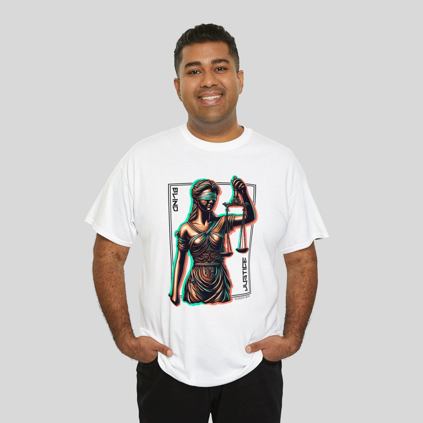 Blind Justice, Lady Justice, Unisex Heavy Cotton Tee