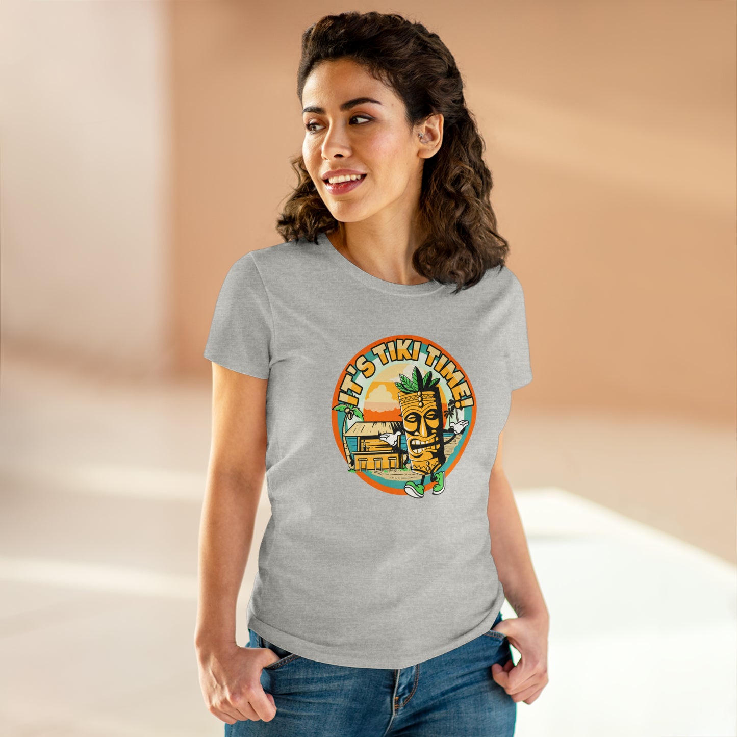 It's Tiki Time! Women's Midweight Cotton Tee