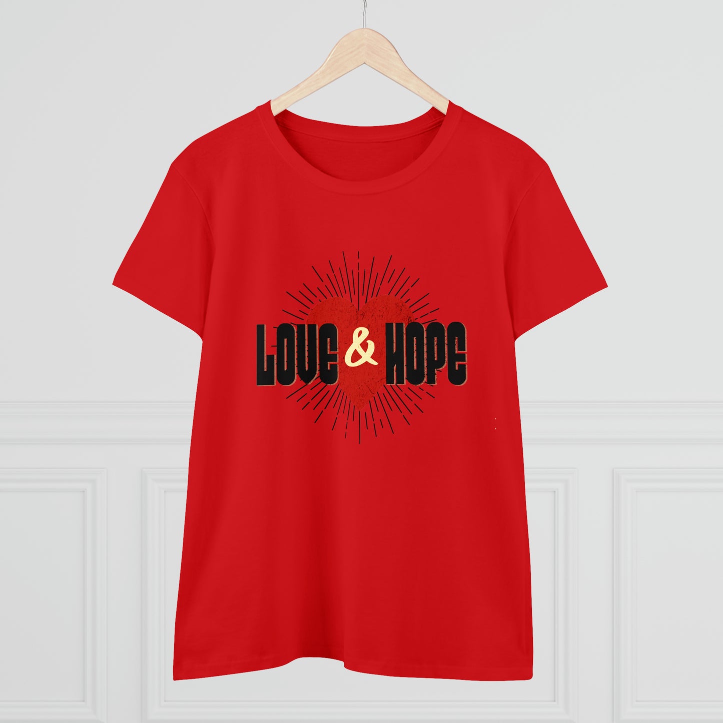 Love & Hope, Heart, Women's Midweight Cotton Tee