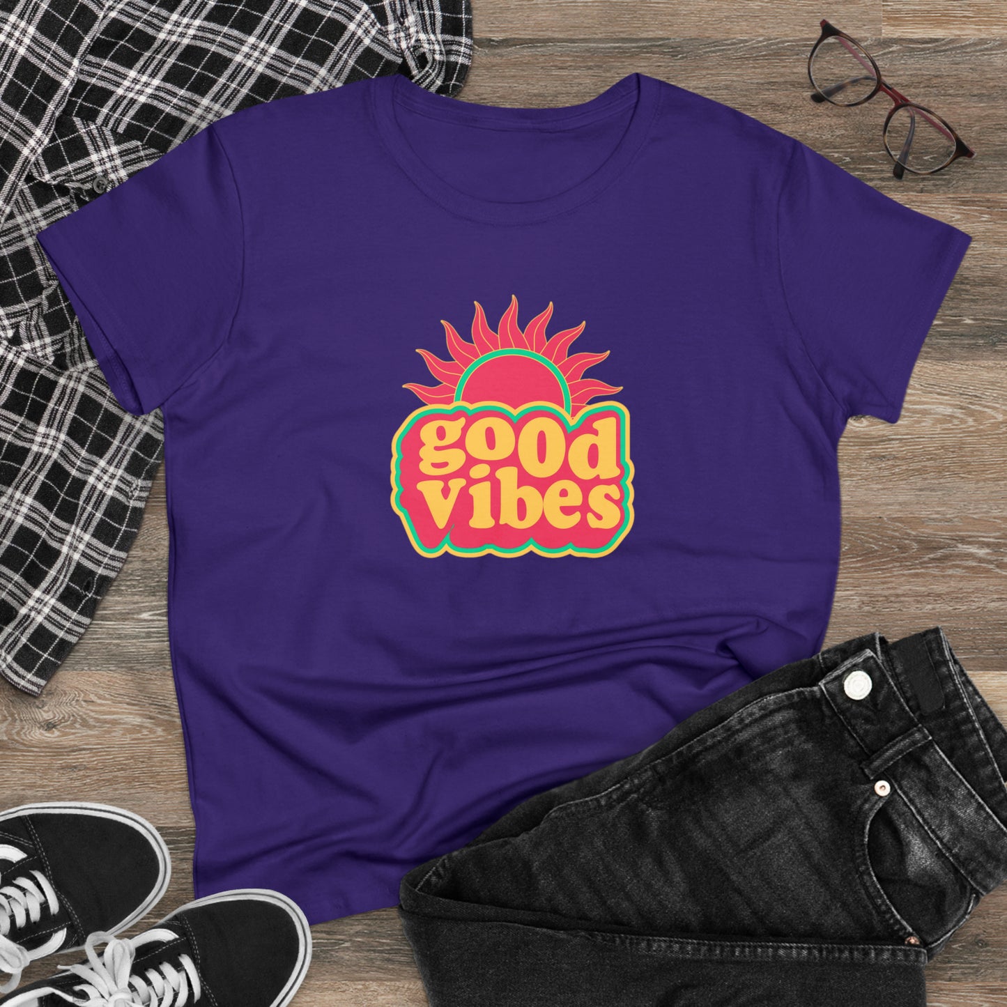 Good Vibes Women's Midweight Cotton Tee