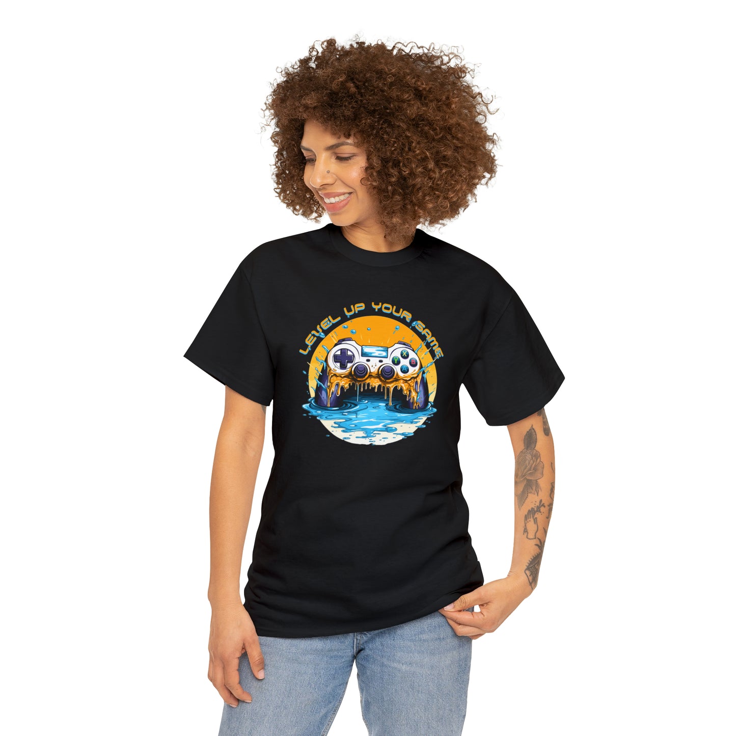 Level Up Your Game, Game Controller Unisex Heavy Cotton Tee