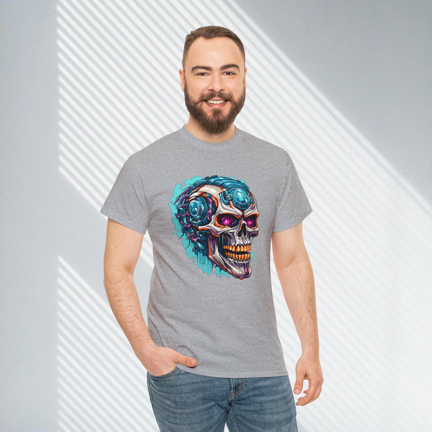 biomechanical Skull Unisex Heavy Cotton Tee