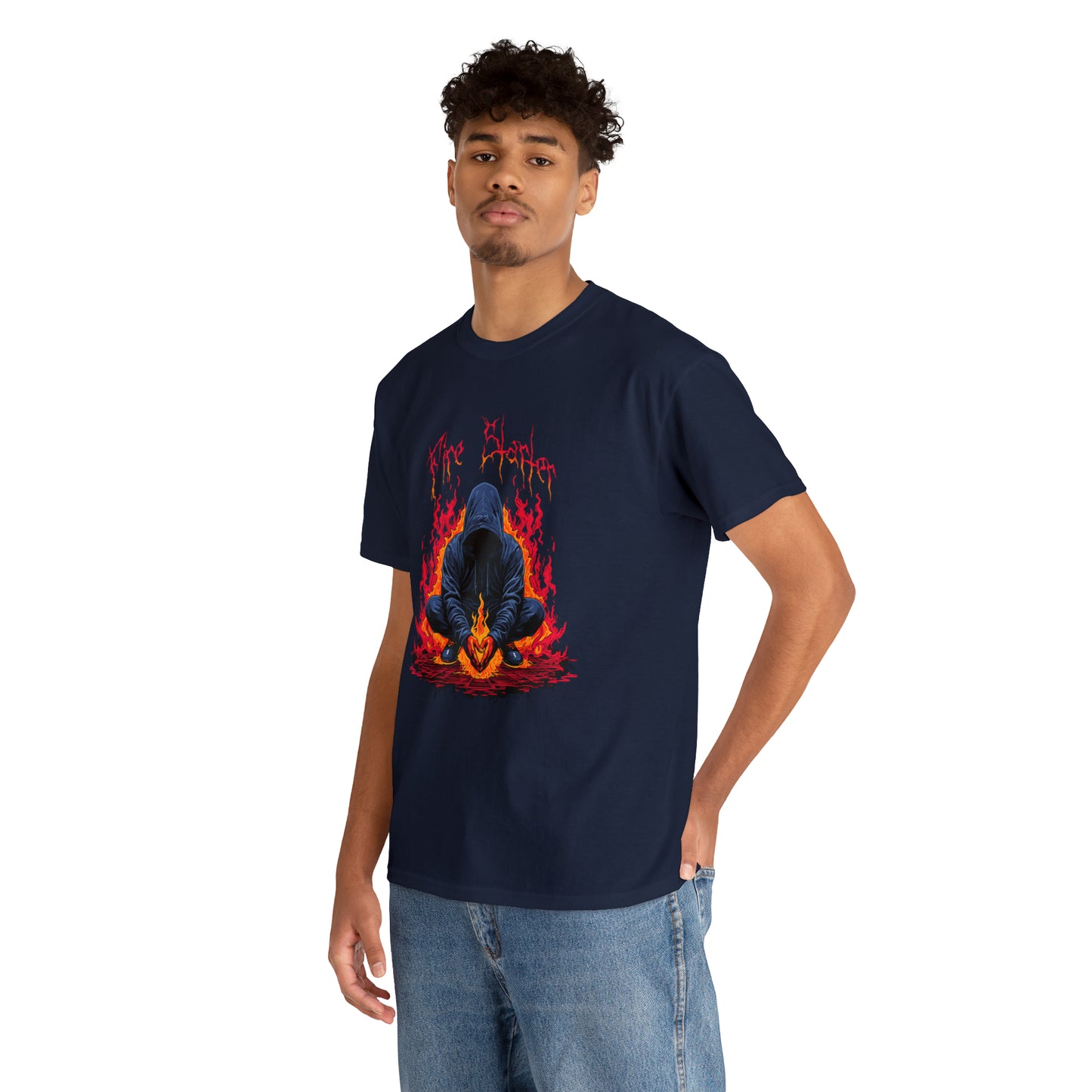 Fire Starter, Hooded man with superpowers, Unisex Heavy Cotton Tee