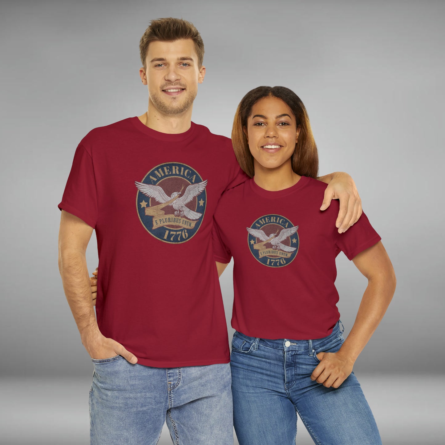 America 1776, E Pluribus Unum Unisex Heavy Cotton Graphic Tee
