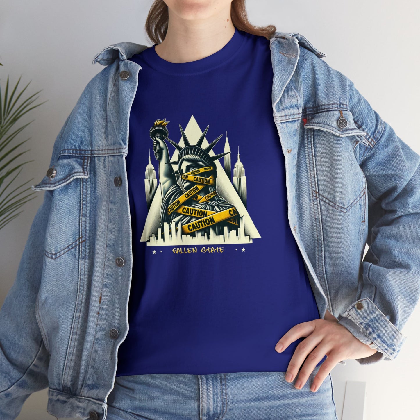 Fallen State, NYC, Statue of Liberty, Heavy Cotton Tee