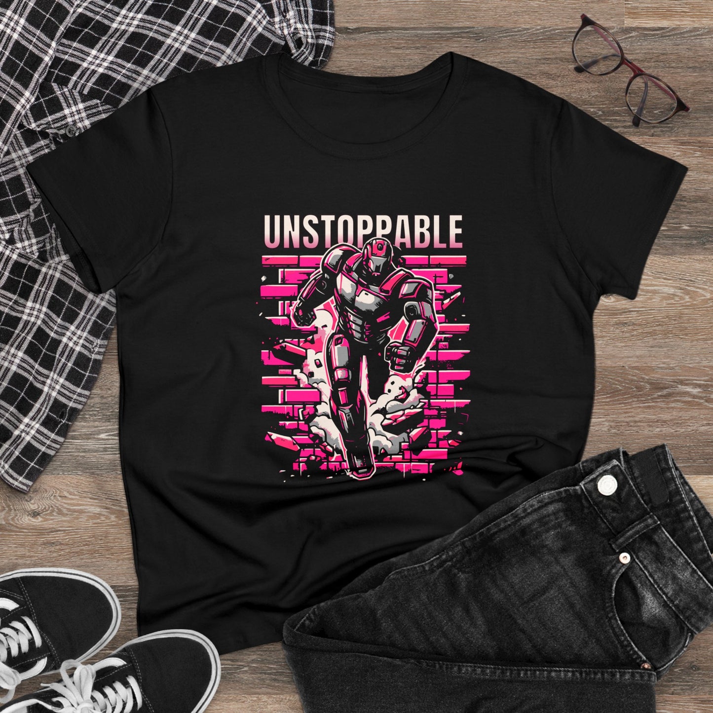 Unstoppable Robot Women's Midweight Cotton Tee