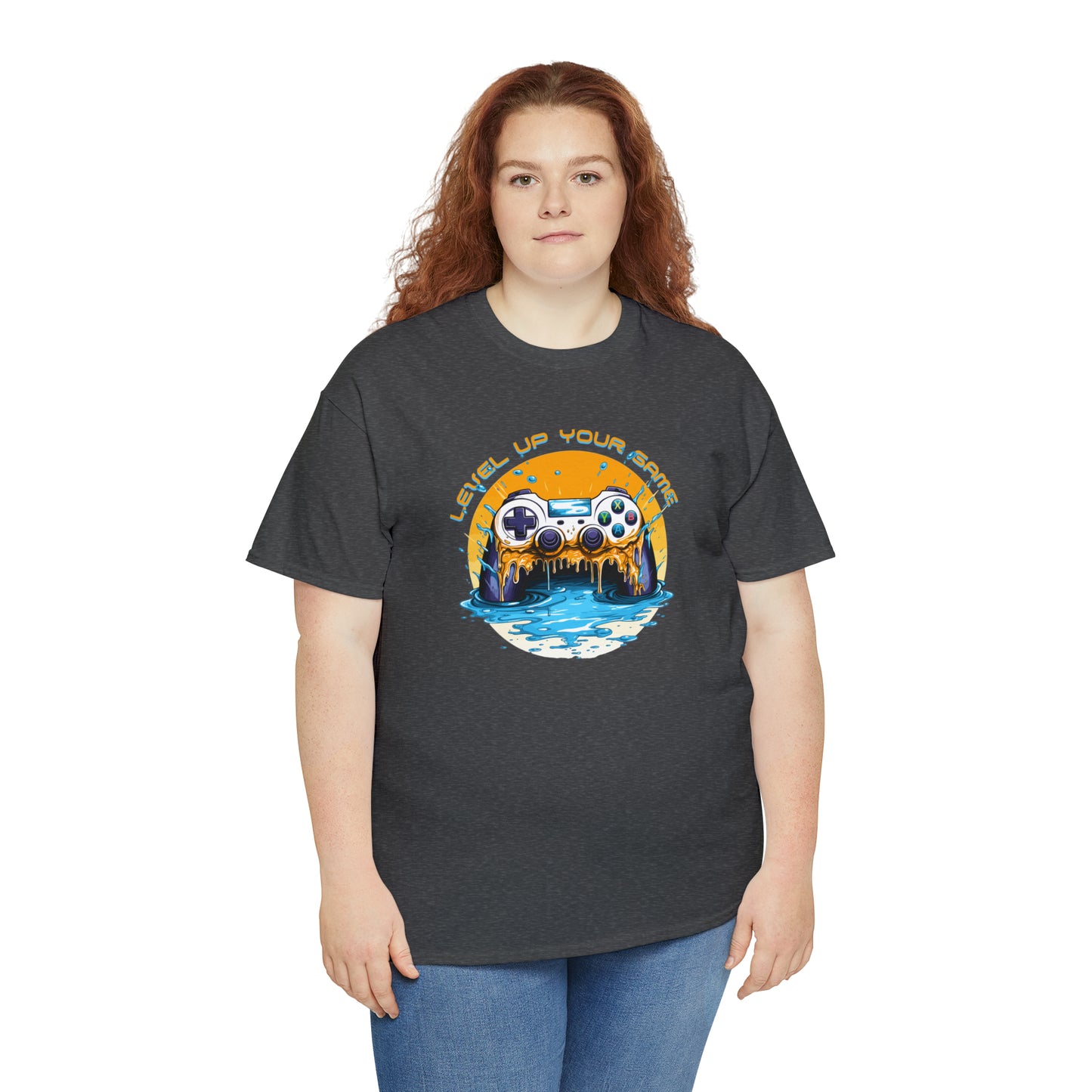 Level Up Your Game, Game Controller Unisex Heavy Cotton Tee