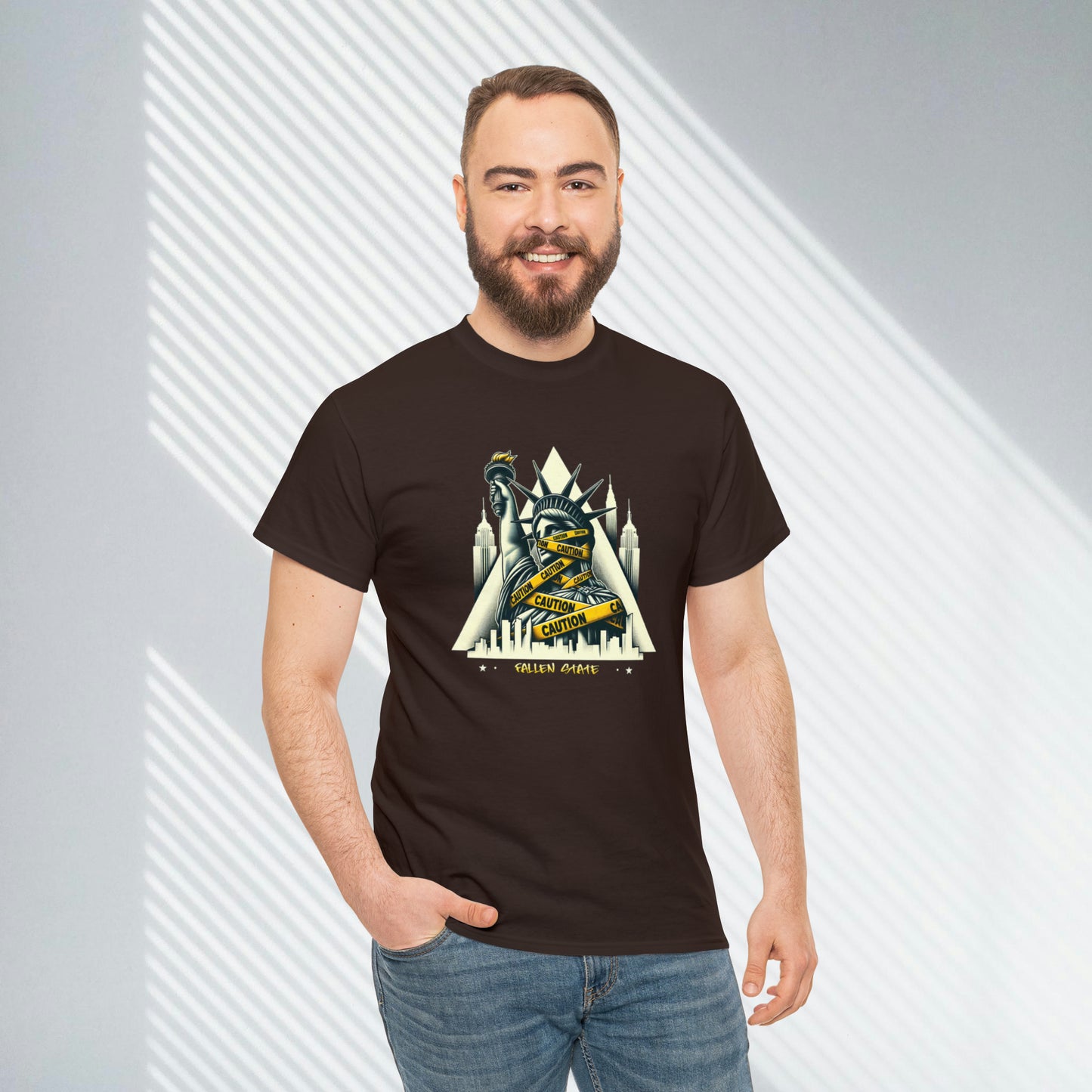 Fallen State, NYC, Statue of Liberty, Heavy Cotton Tee