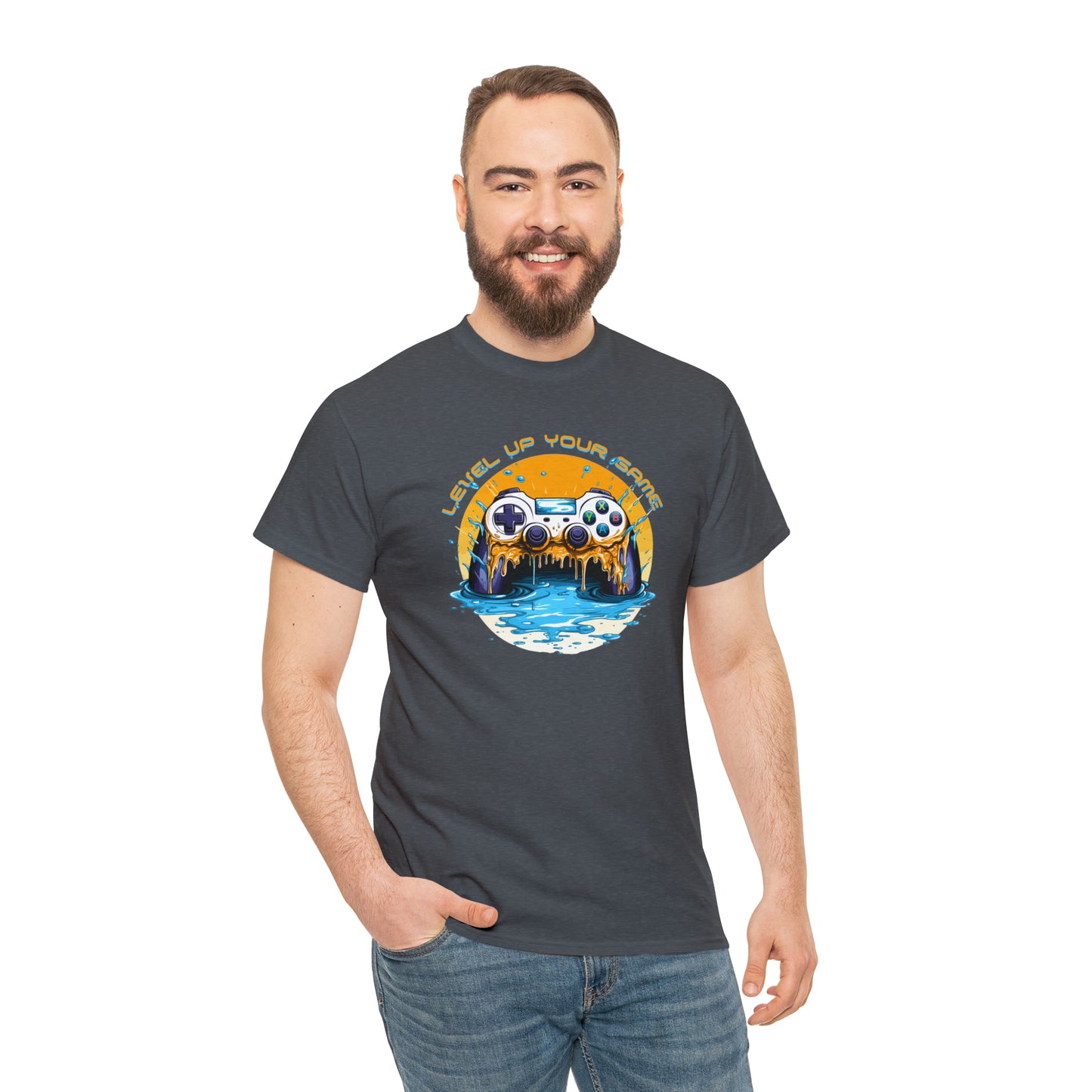 Level Up Your Game, Game Controller Unisex Heavy Cotton Tee