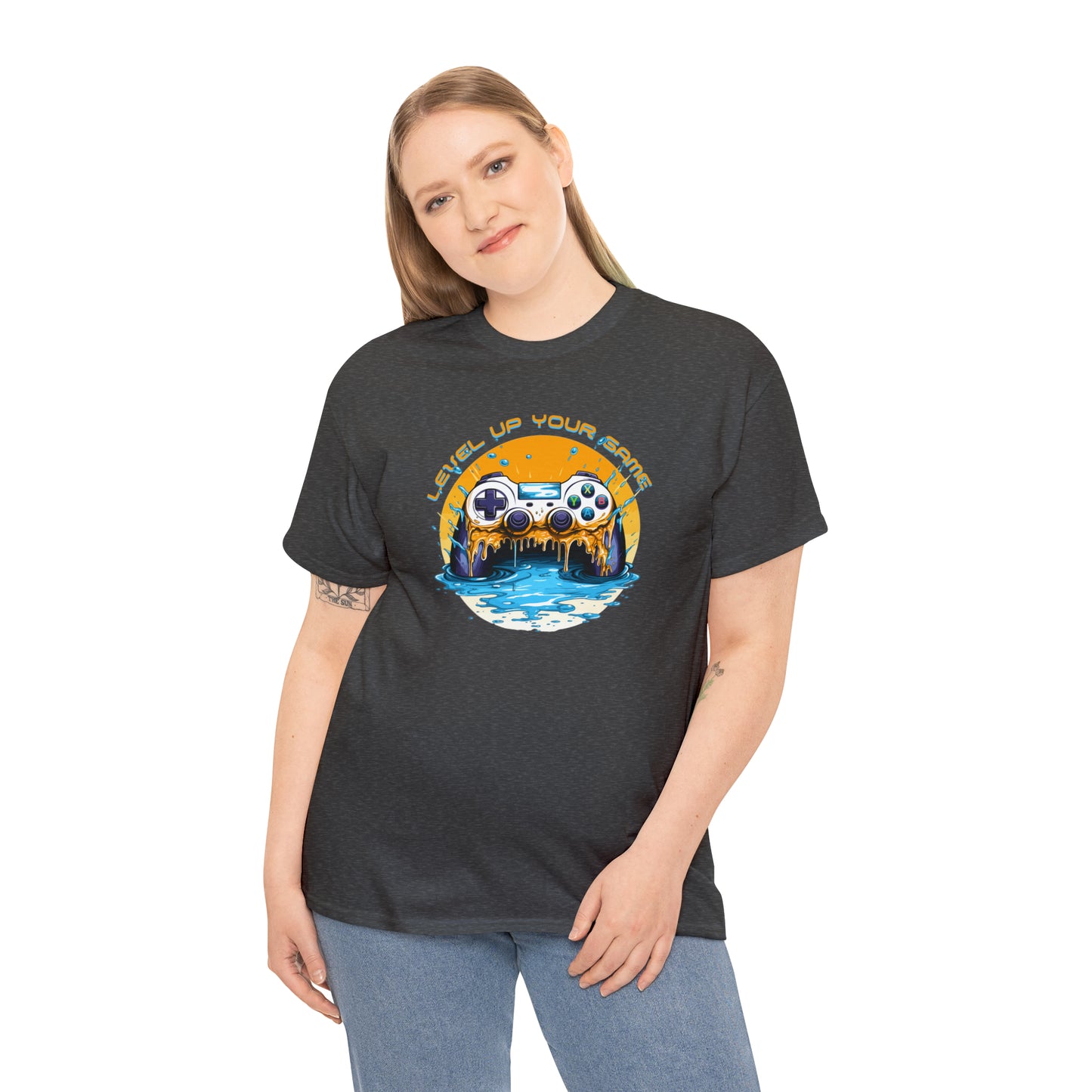 Level Up Your Game, Game Controller Unisex Heavy Cotton Tee