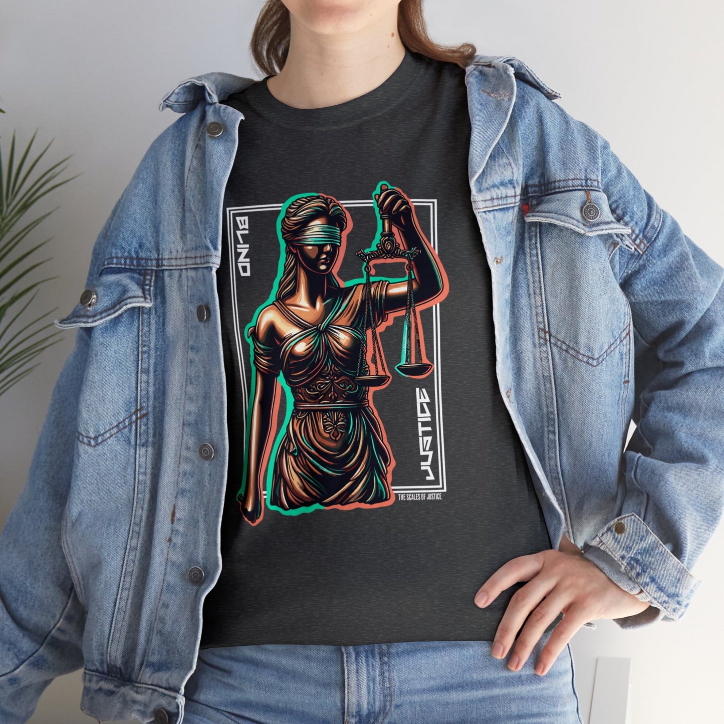 Blind Justice, Lady Justice, Unisex Heavy Cotton Tee