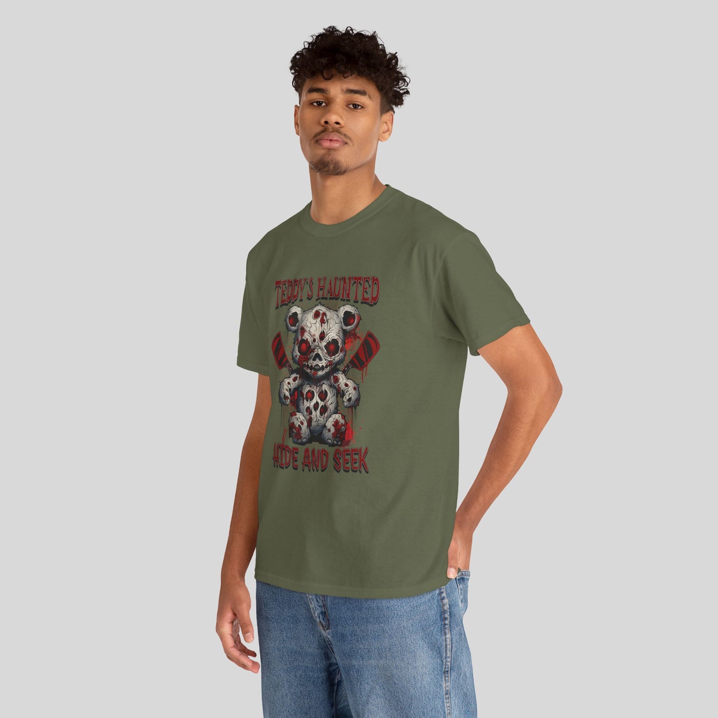 Teddy's Haunted Hide and Seek, Unisex Heavy Cotton Tee