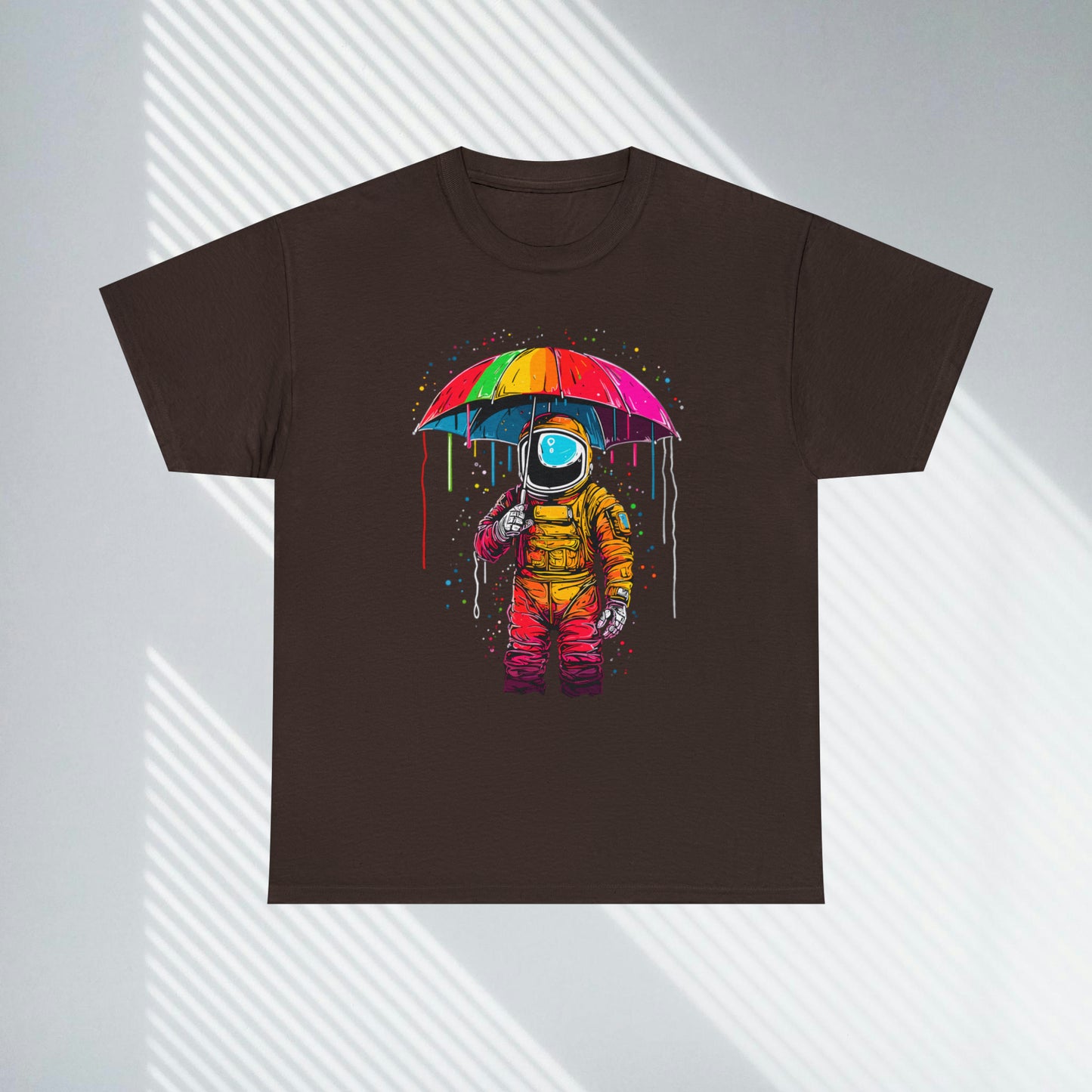 Celestial Rain, Astronaut in the Rain, Unisex Heavy Cotton Tee