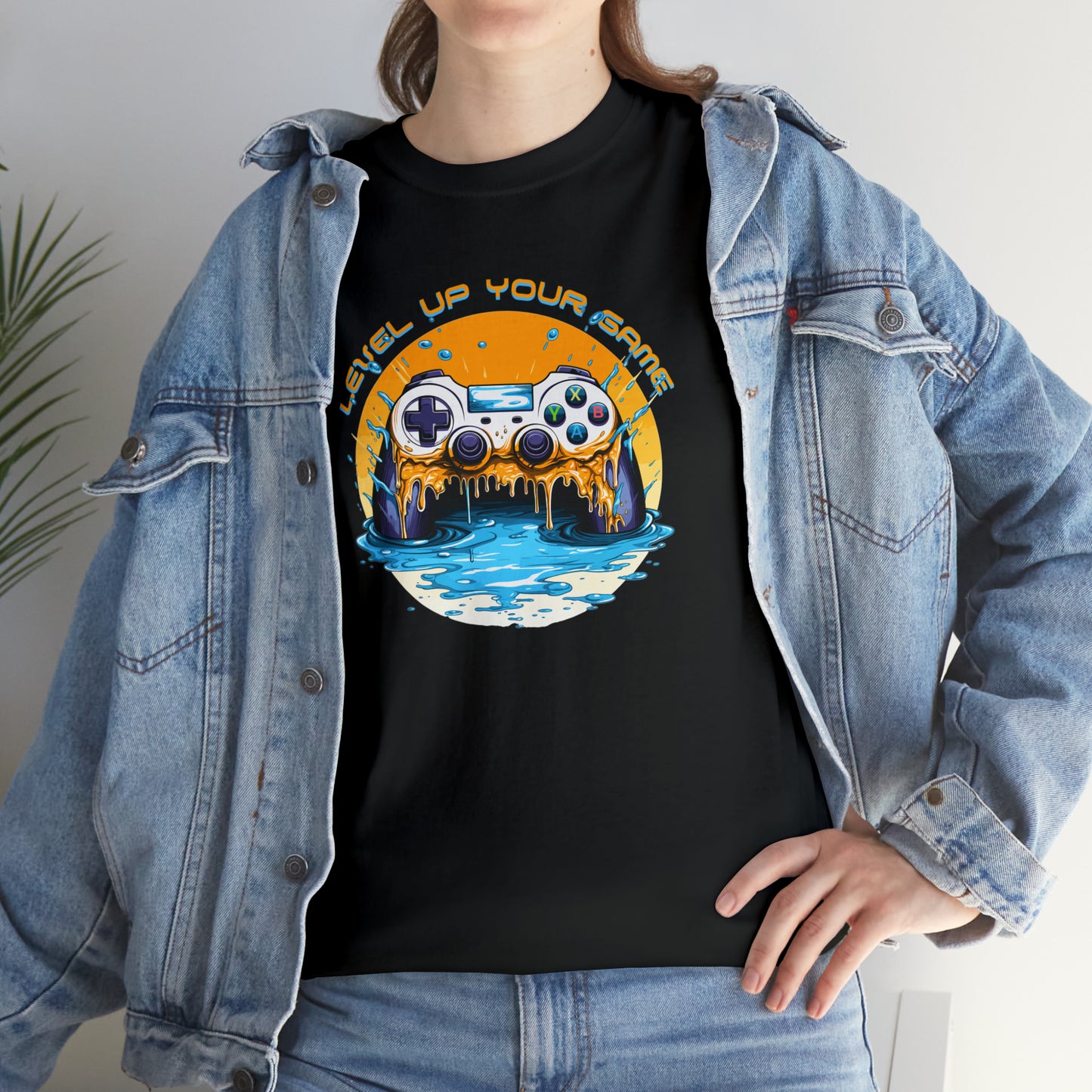Level Up Your Game, Game Controller Unisex Heavy Cotton Tee