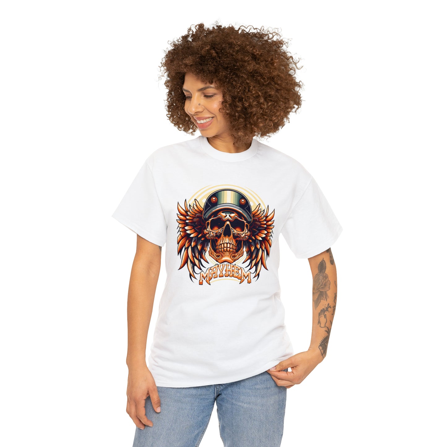 MAYHEM, Winged Skull Unisex Heavy Cotton Tee