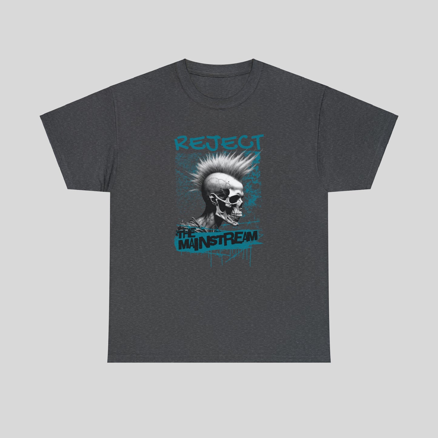 Reject the Mainstream, Punk Skull, Unisex Heavy Cotton Tee