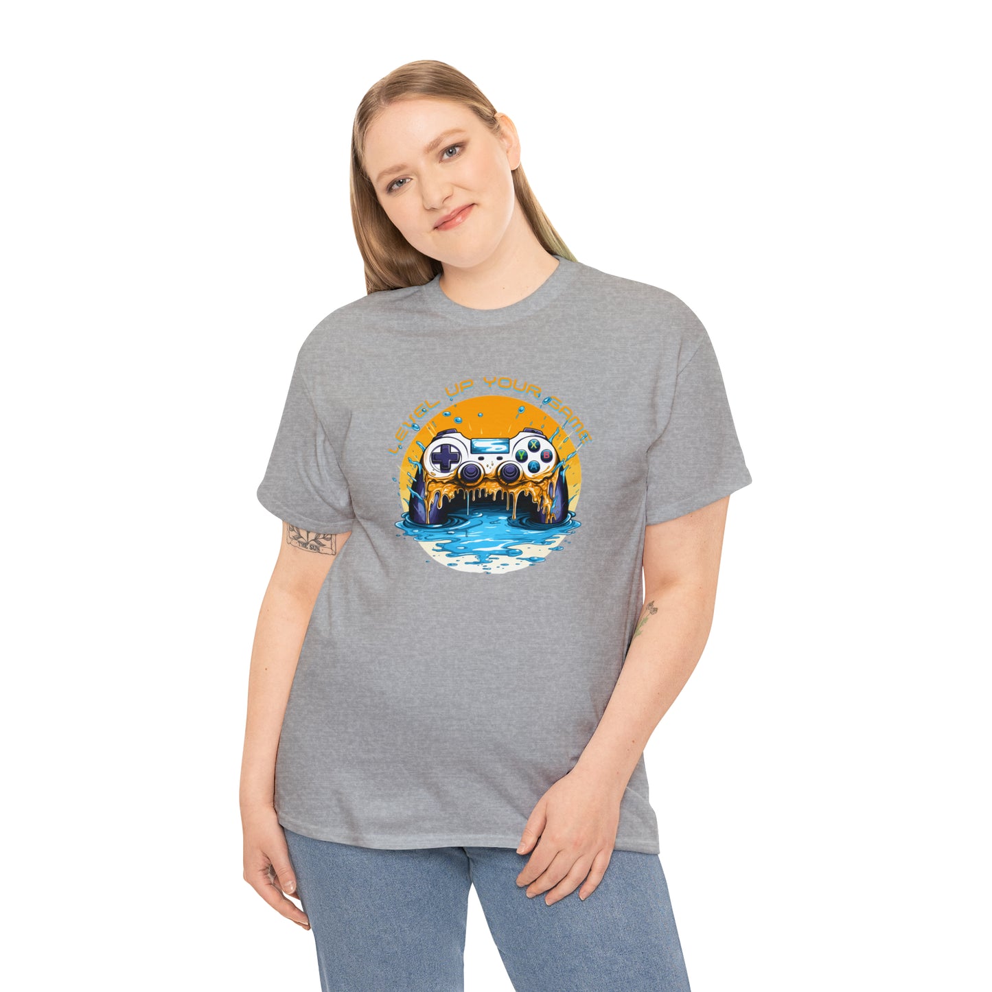 Level Up Your Game, Game Controller Unisex Heavy Cotton Tee