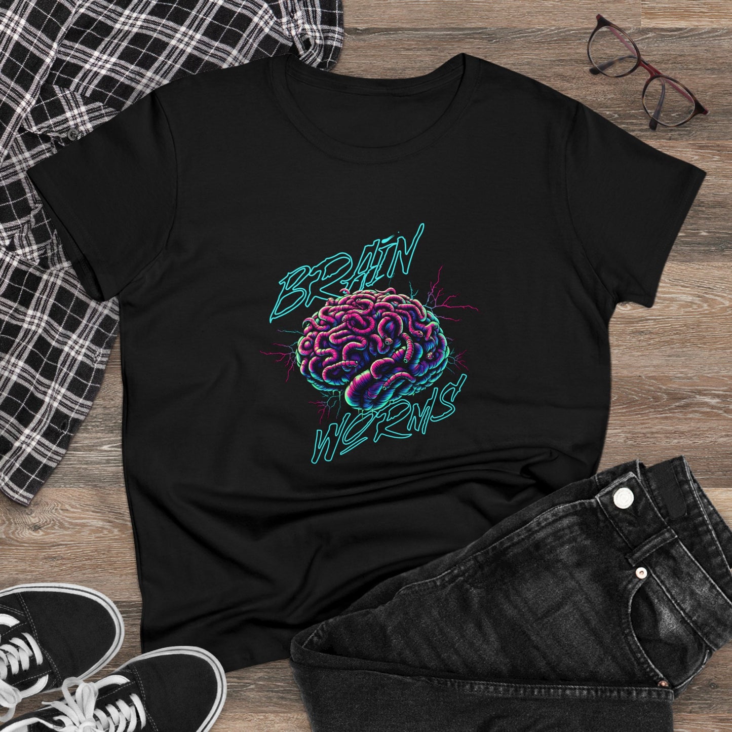 Brain Worms Women's Midweight Cotton Tee