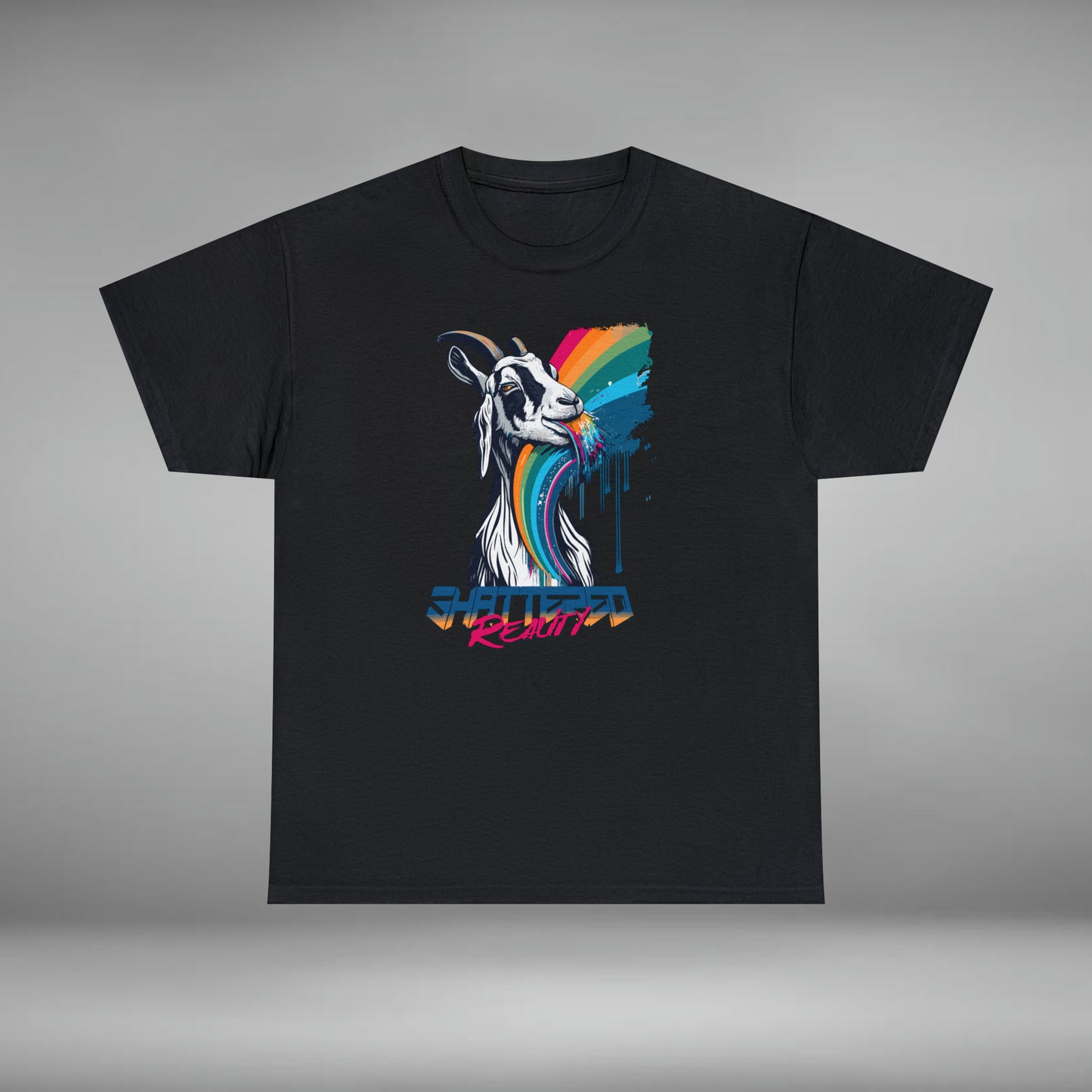 Shattered Reality, Rainbow Goat, Unisex Heavy Cotton Tee
