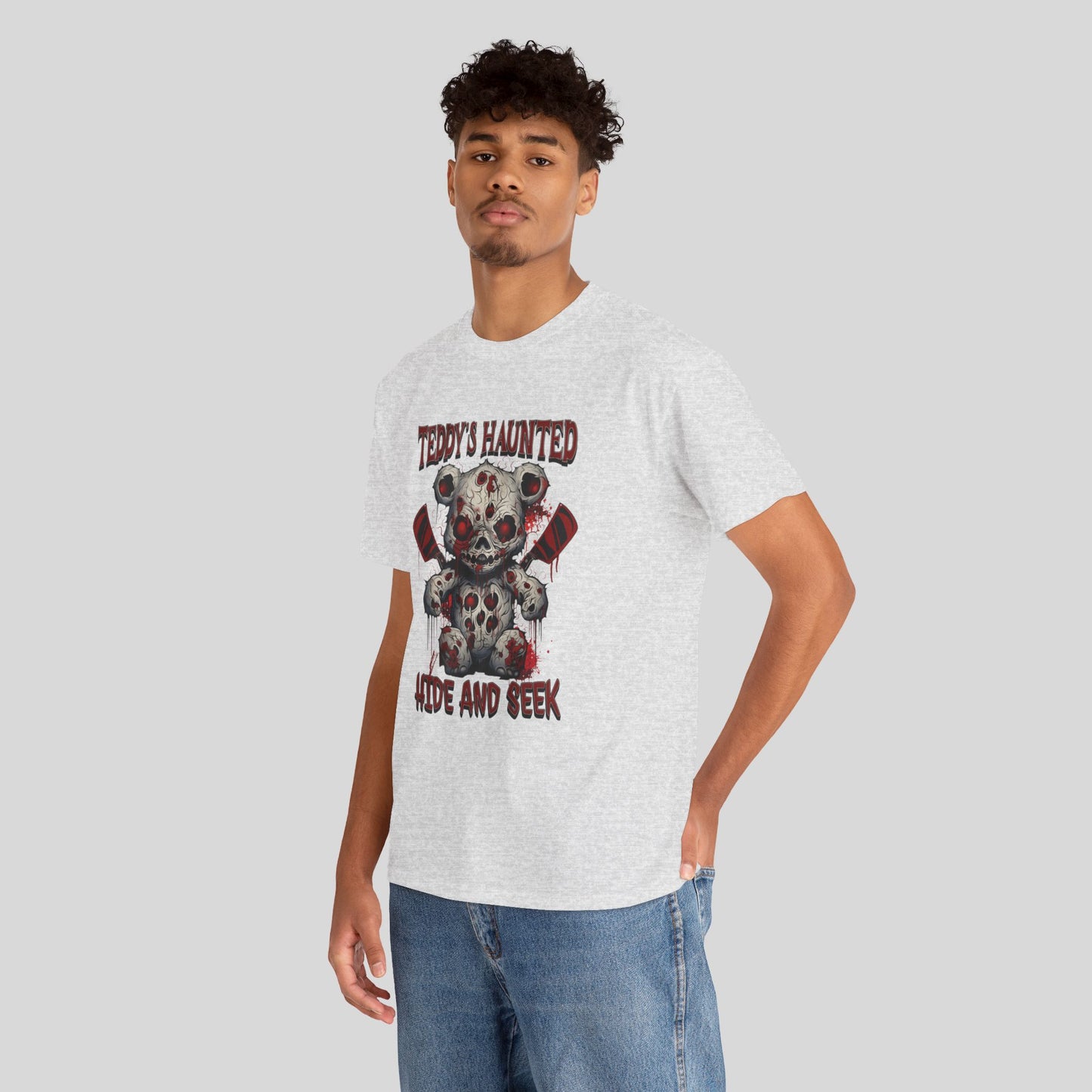 Teddy's Haunted Hide and Seek, Unisex Heavy Cotton Tee