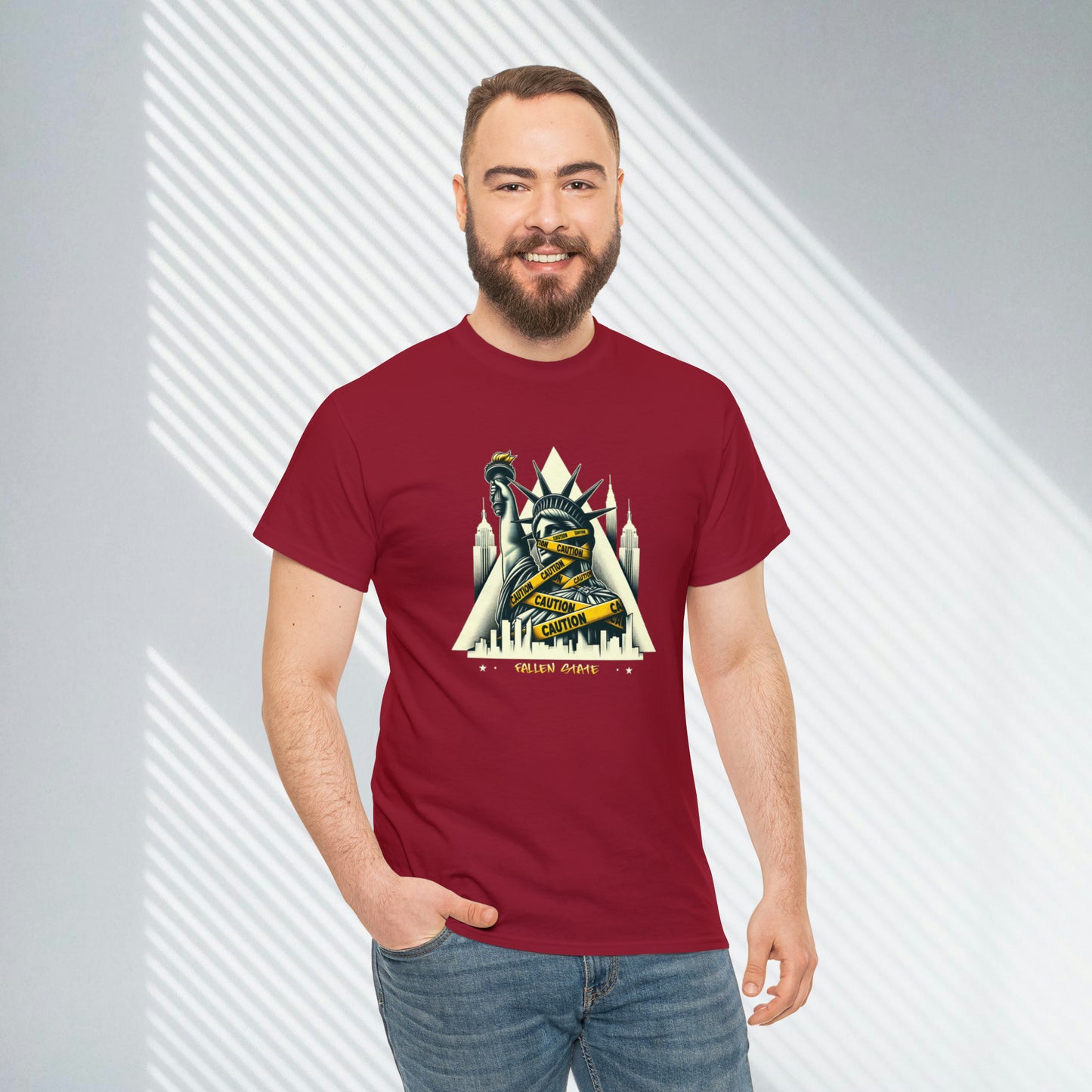 Fallen State, NYC, Statue of Liberty, Heavy Cotton Tee