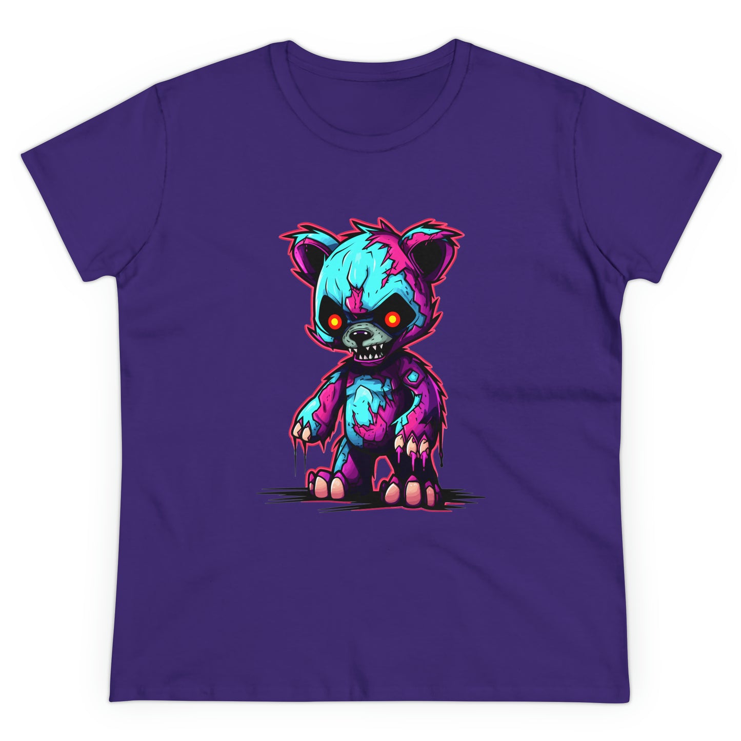 Zombie Teddy Bear, Custom Women's Midweight Cotton Tee