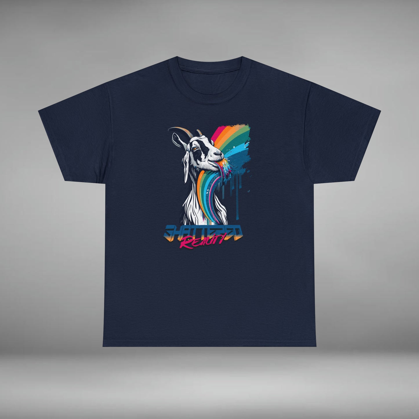 Shattered Reality, Rainbow Goat, Unisex Heavy Cotton Tee