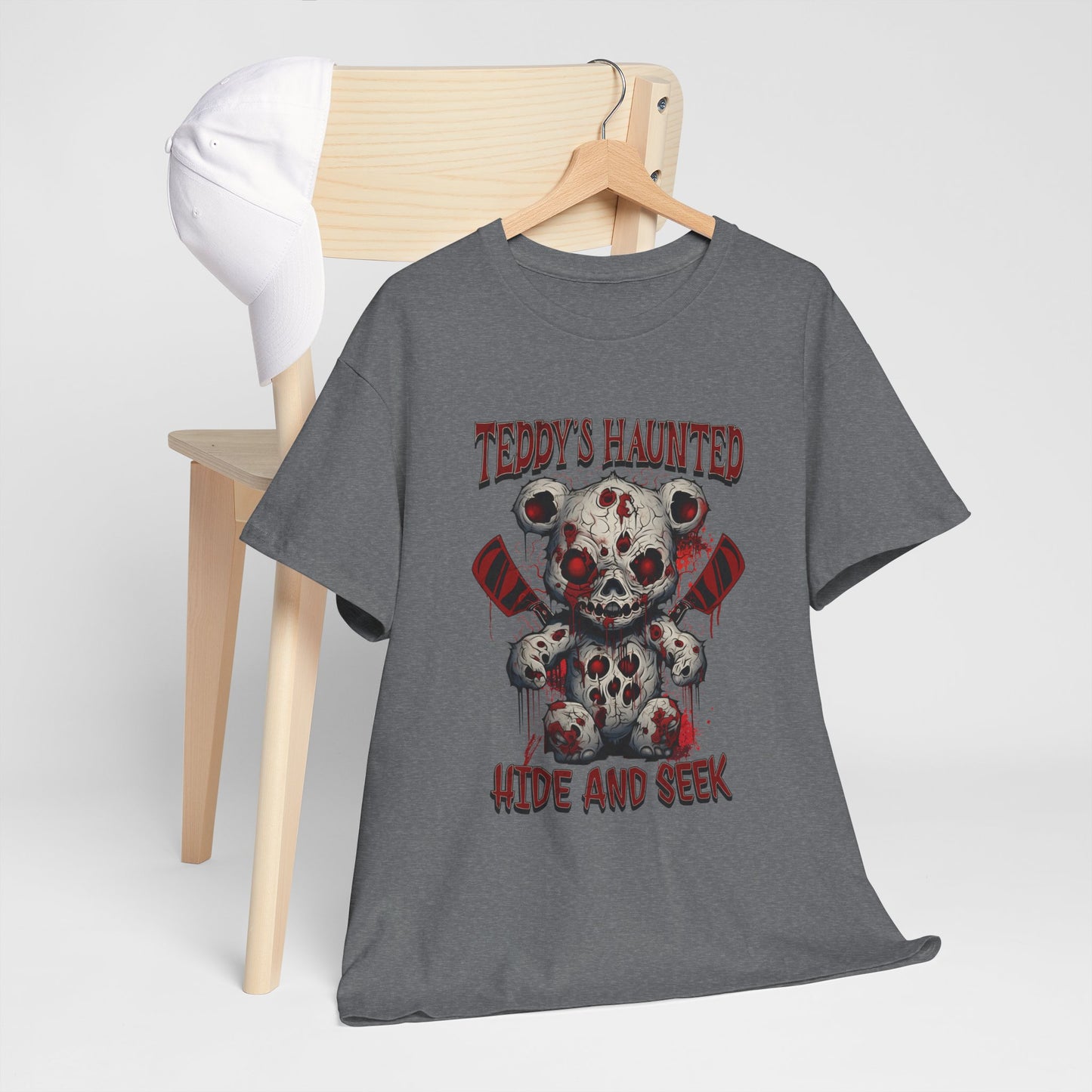 Teddy's Haunted Hide and Seek, Unisex Heavy Cotton Tee