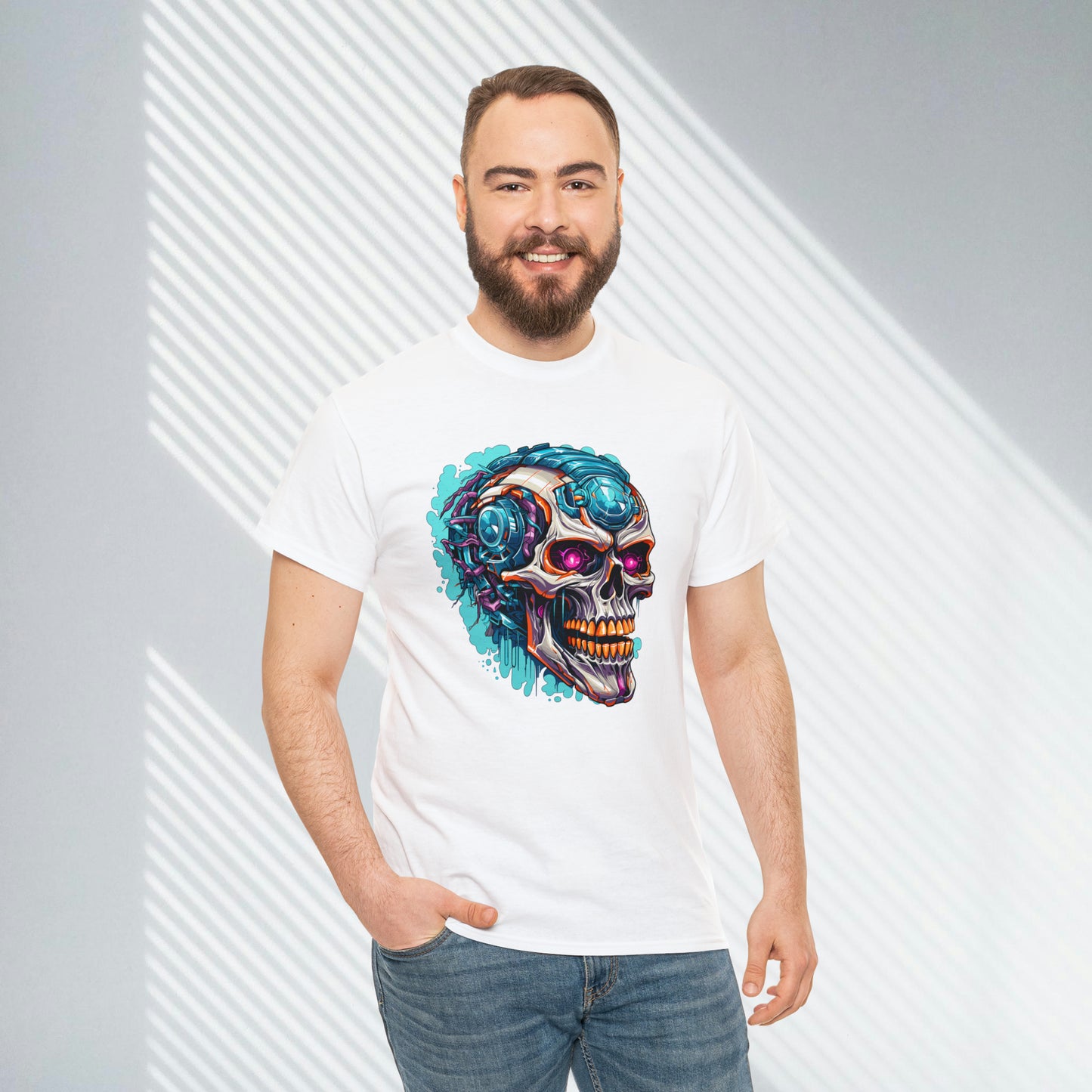 biomechanical Skull Unisex Heavy Cotton Tee