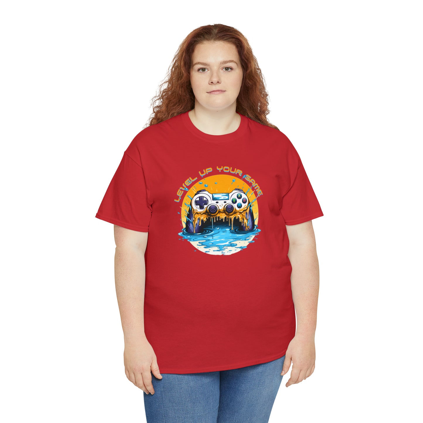 Level Up Your Game, Game Controller Unisex Heavy Cotton Tee