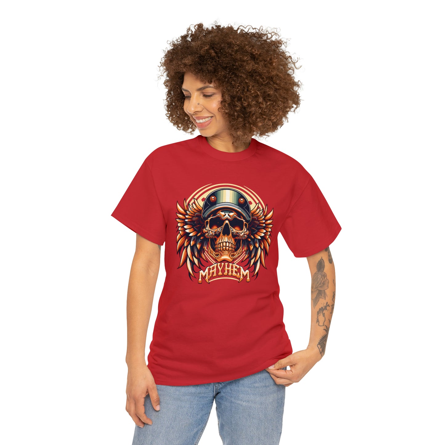 MAYHEM, Winged Skull Unisex Heavy Cotton Tee