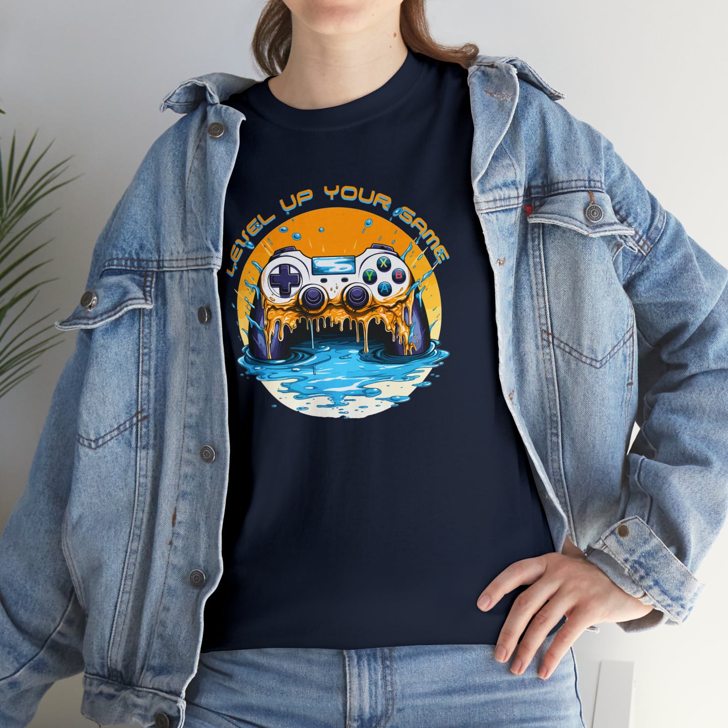 Level Up Your Game, Game Controller Unisex Heavy Cotton Tee