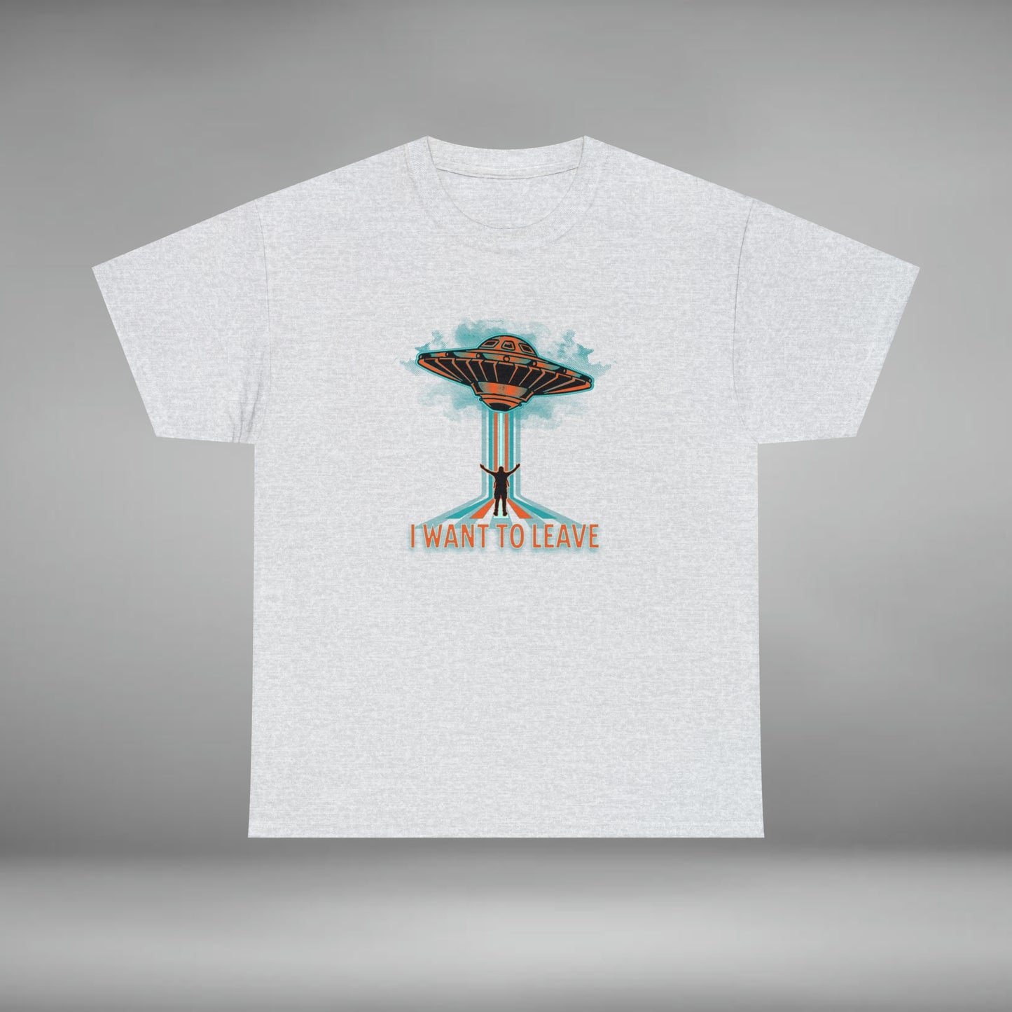 I WANT TO LEAVE, UFO Unisex Heavy Cotton Tee