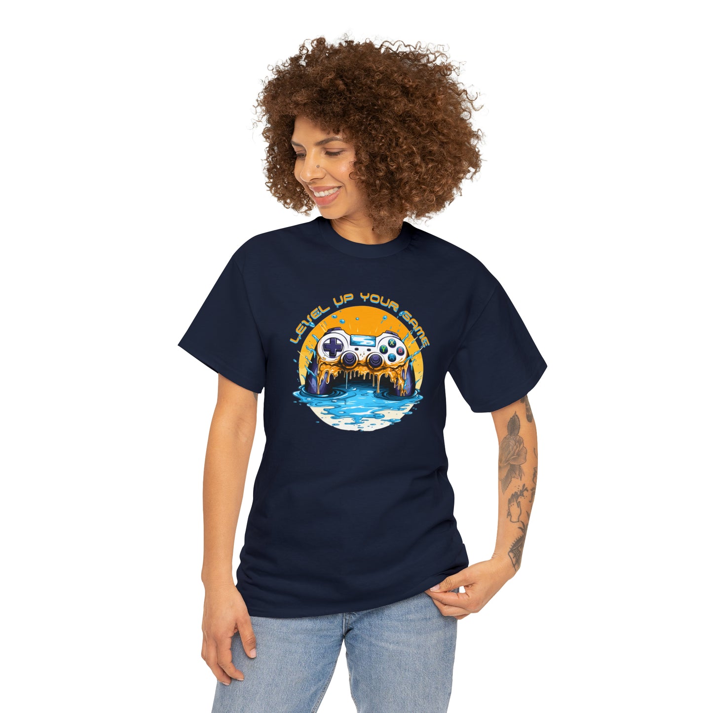 Level Up Your Game, Game Controller Unisex Heavy Cotton Tee