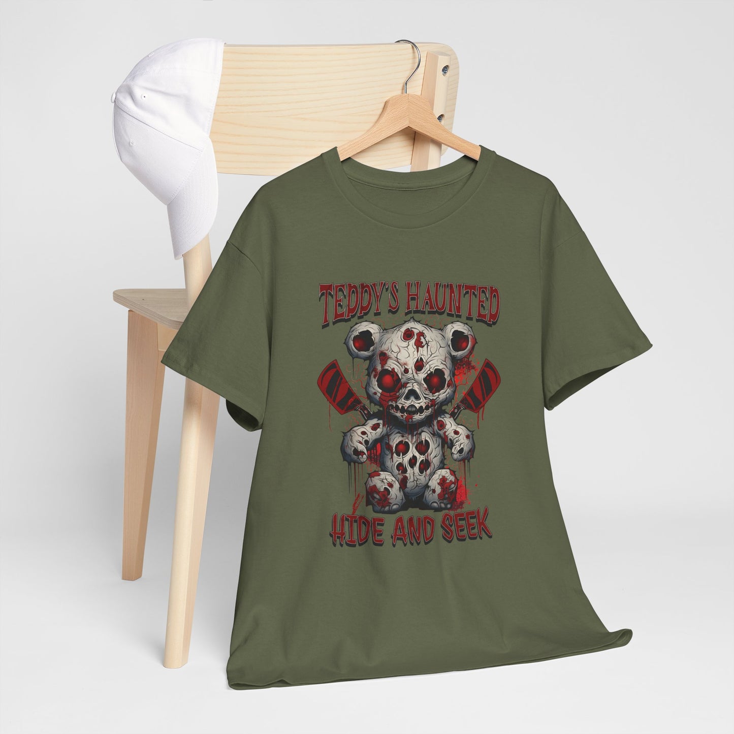 Teddy's Haunted Hide and Seek, Unisex Heavy Cotton Tee