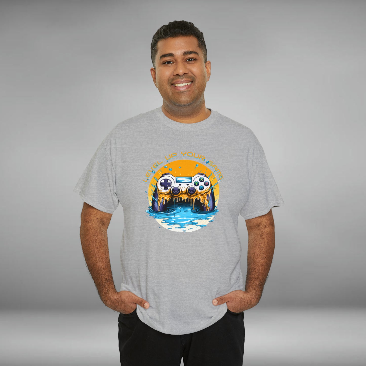 Level Up Your Game, Game Controller Unisex Heavy Cotton Tee
