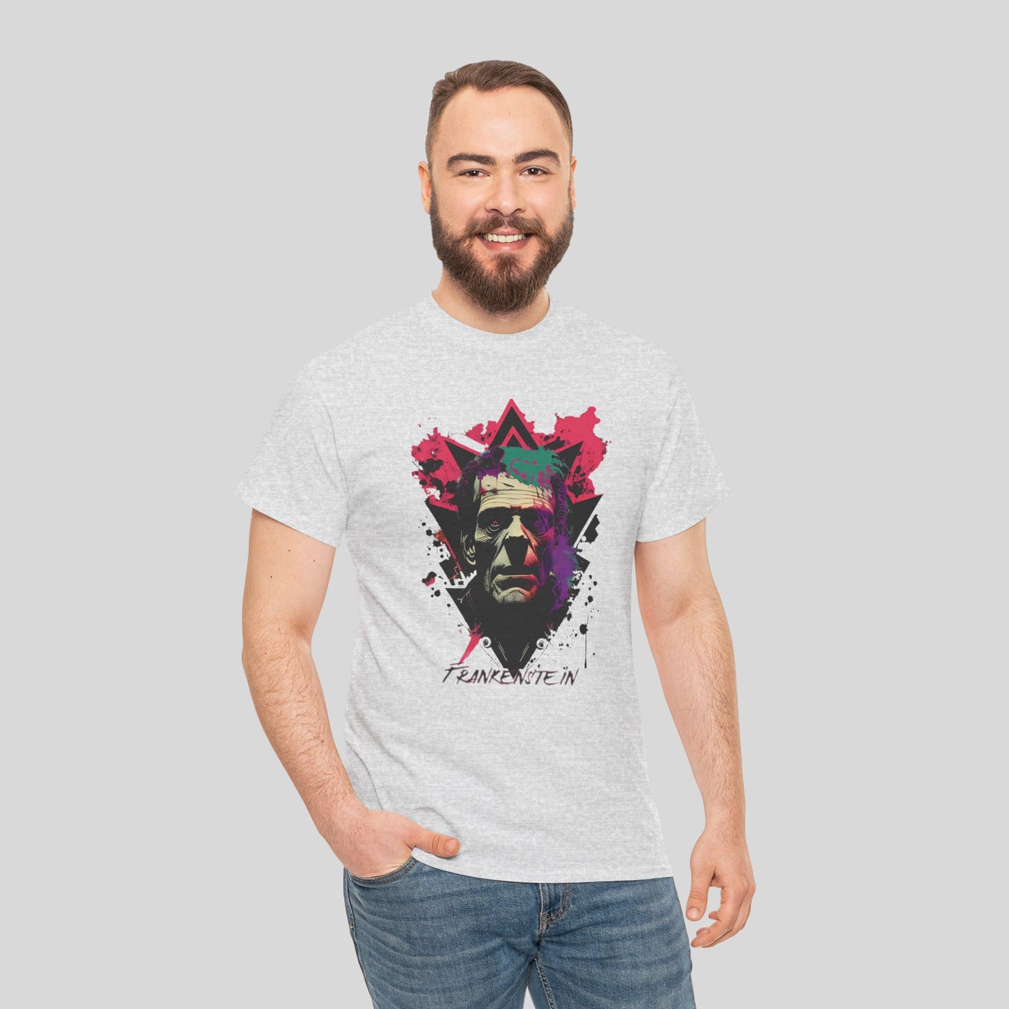 Frankenstein, Custom Graphic Unisex Heavy Cotton Tee