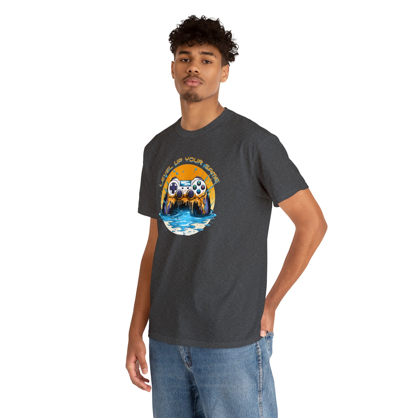 Level Up Your Game, Game Controller Unisex Heavy Cotton Tee