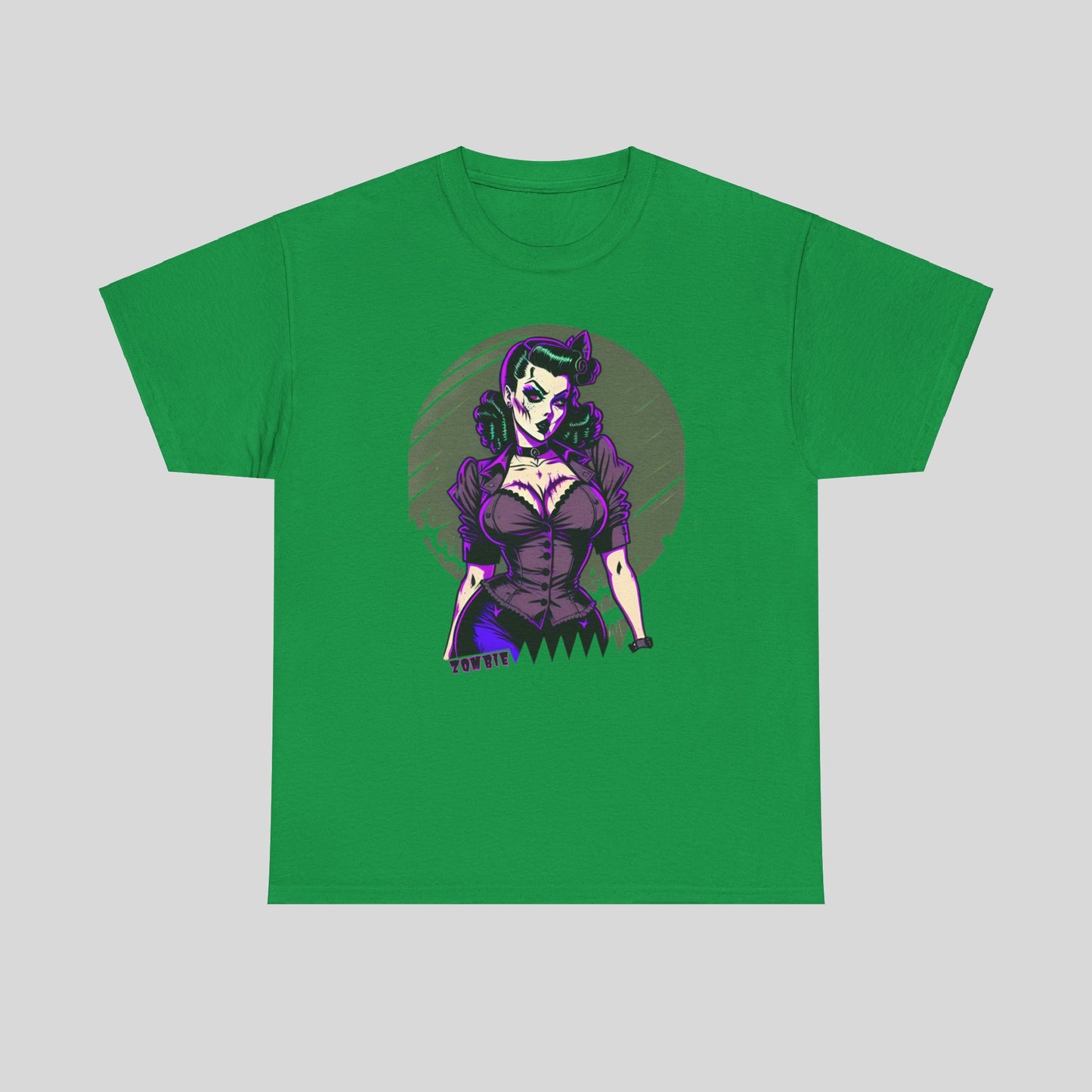 Zombie Pin-up Model, Custom Graphic Unisex Heavy Cotton Tee
