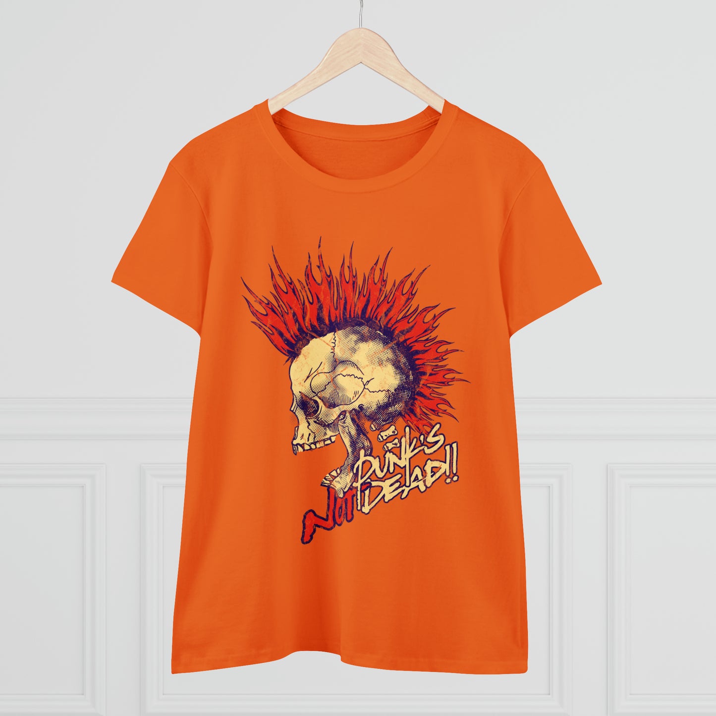 Punk's Not Dead, Skull Women's Midweight Cotton Tee