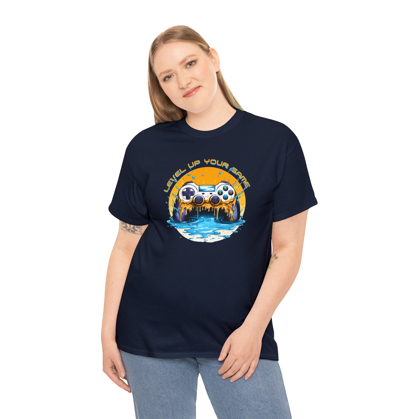 Level Up Your Game, Game Controller Unisex Heavy Cotton Tee